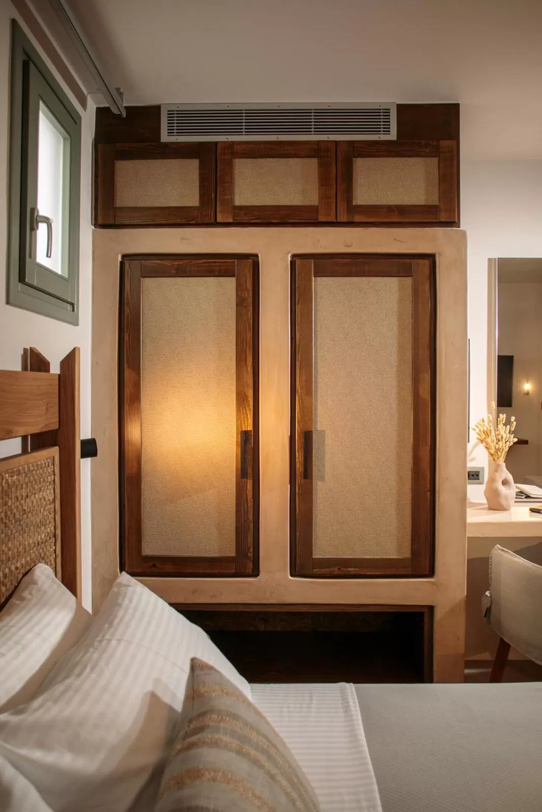 Bed in Makava Suites Naxos