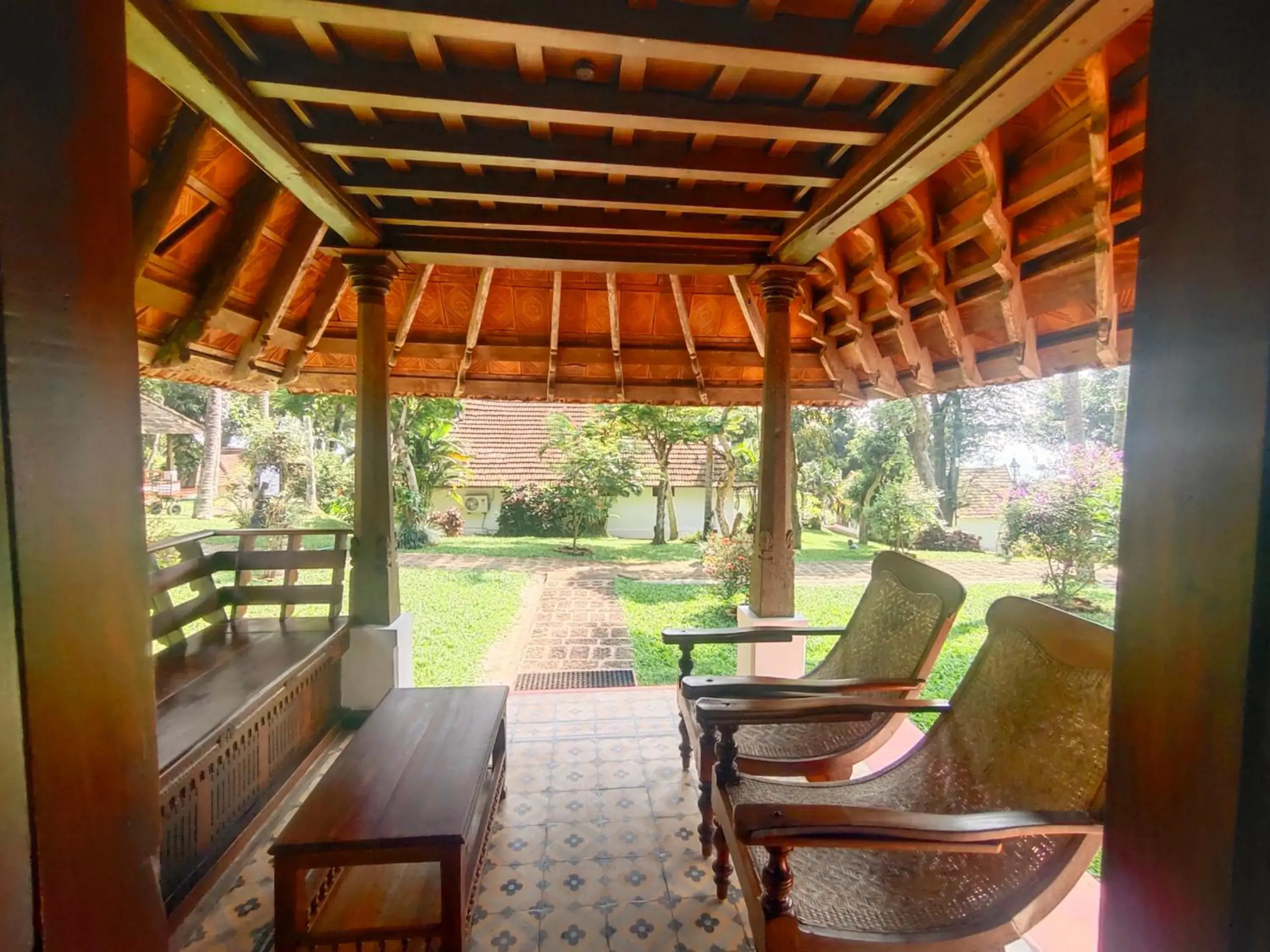 Seating area in The Travancore Heritage Beach Resort