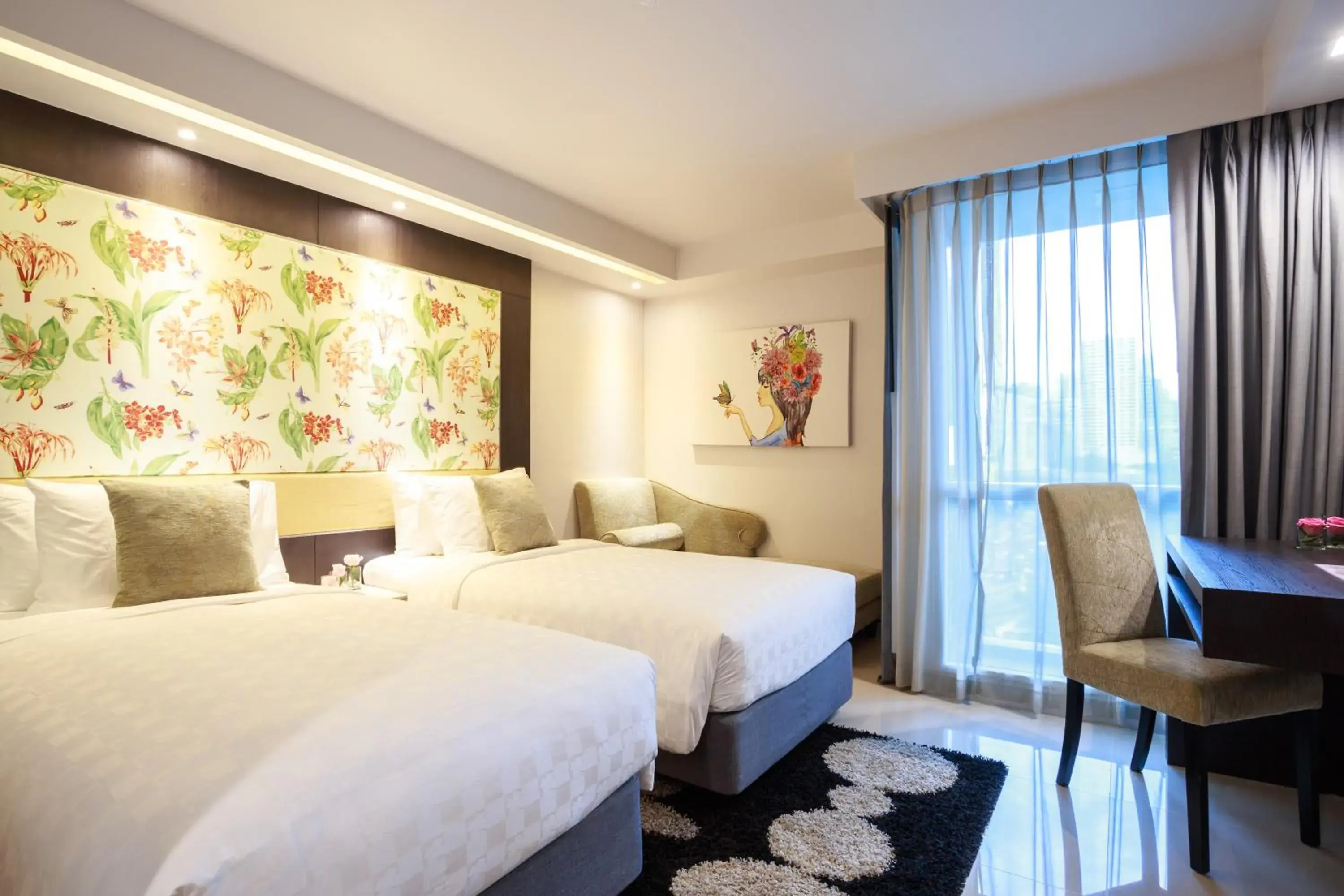 Bedroom, Bed in Hotel Clover Asoke - SHA Extra Plus