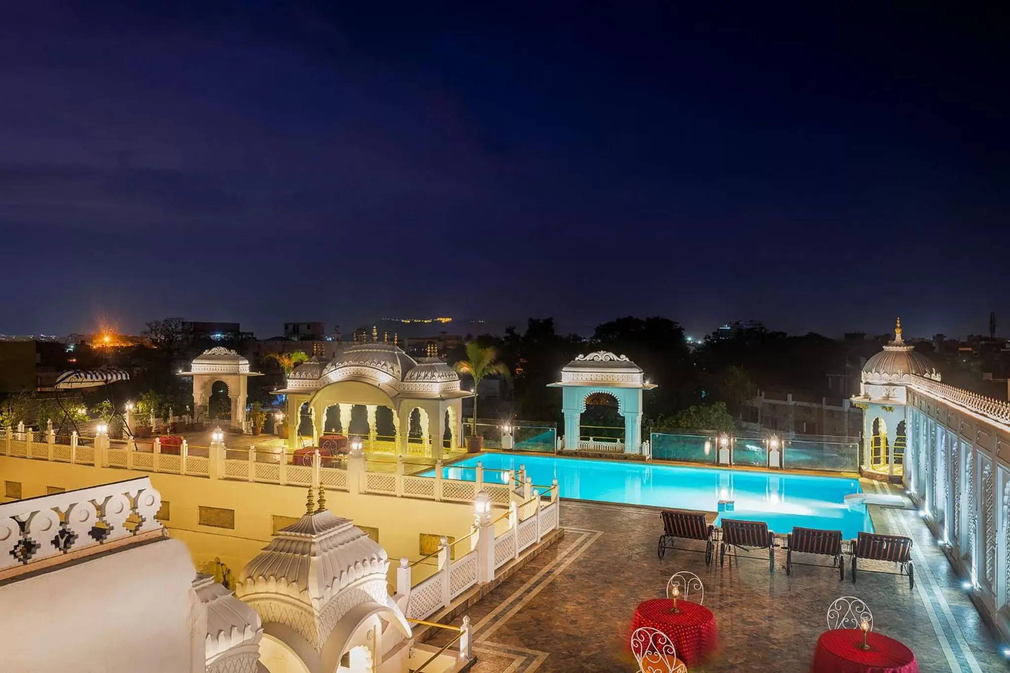 Property building, Pool View in Hotel Rajasthan Palace