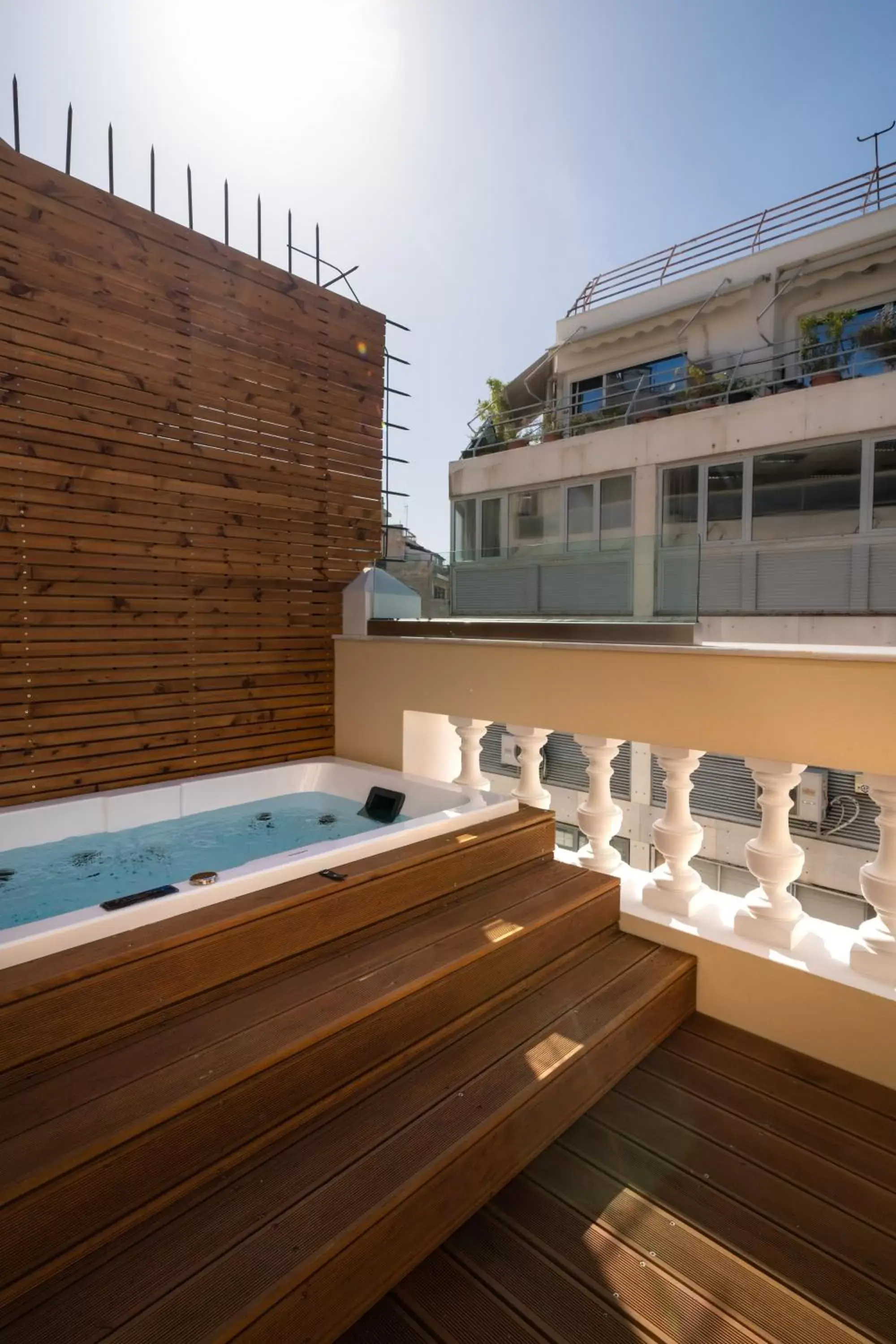 Hot Tub, Property Building in Praxitelous Luxury Suites