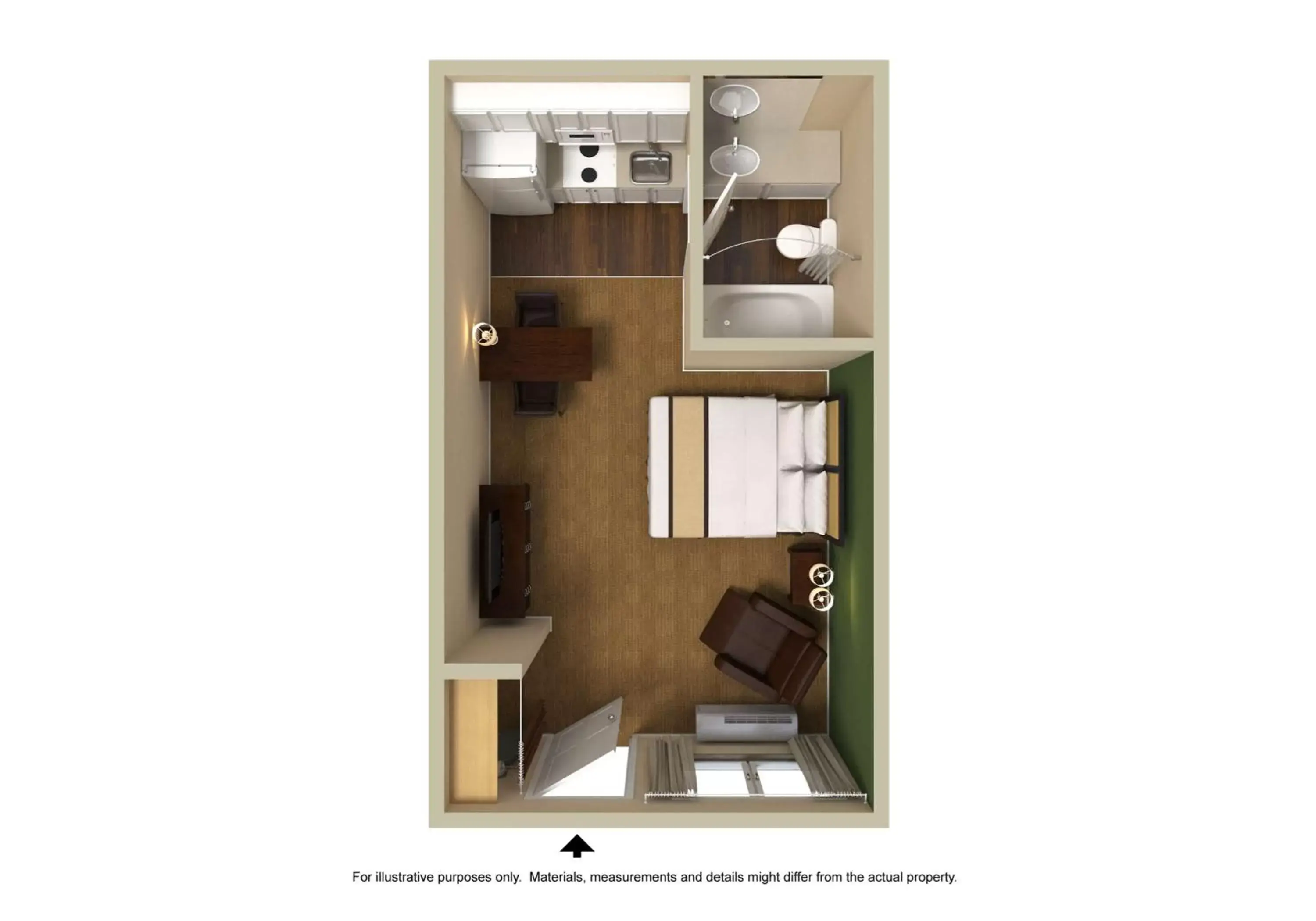 Bedroom, Floor Plan in Extended Stay America Suites - Cincinnati - Springdale - I-275