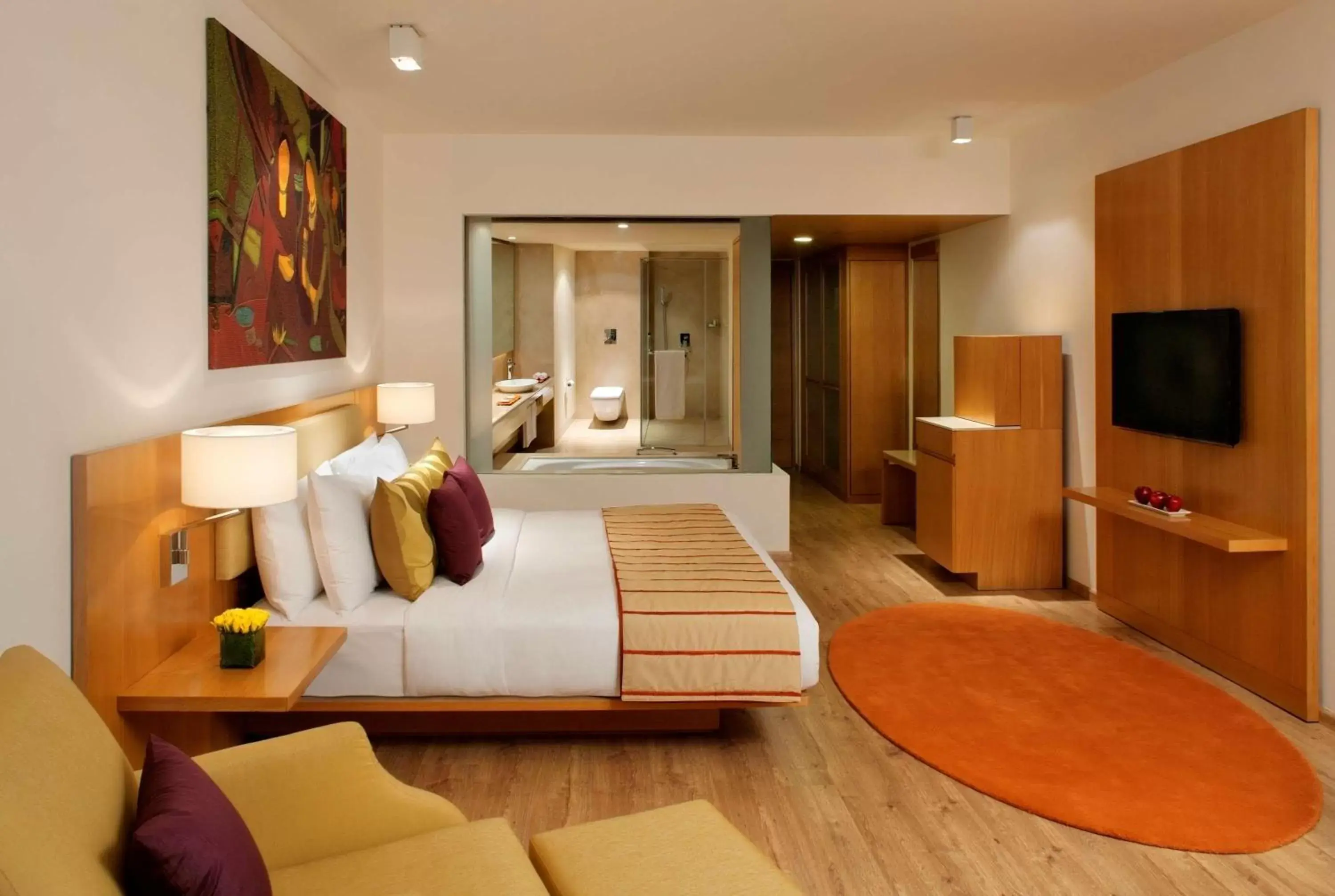 Photo of the whole room, Bed in Radisson Blu Plaza Hotel Hyderabad Banjara Hills