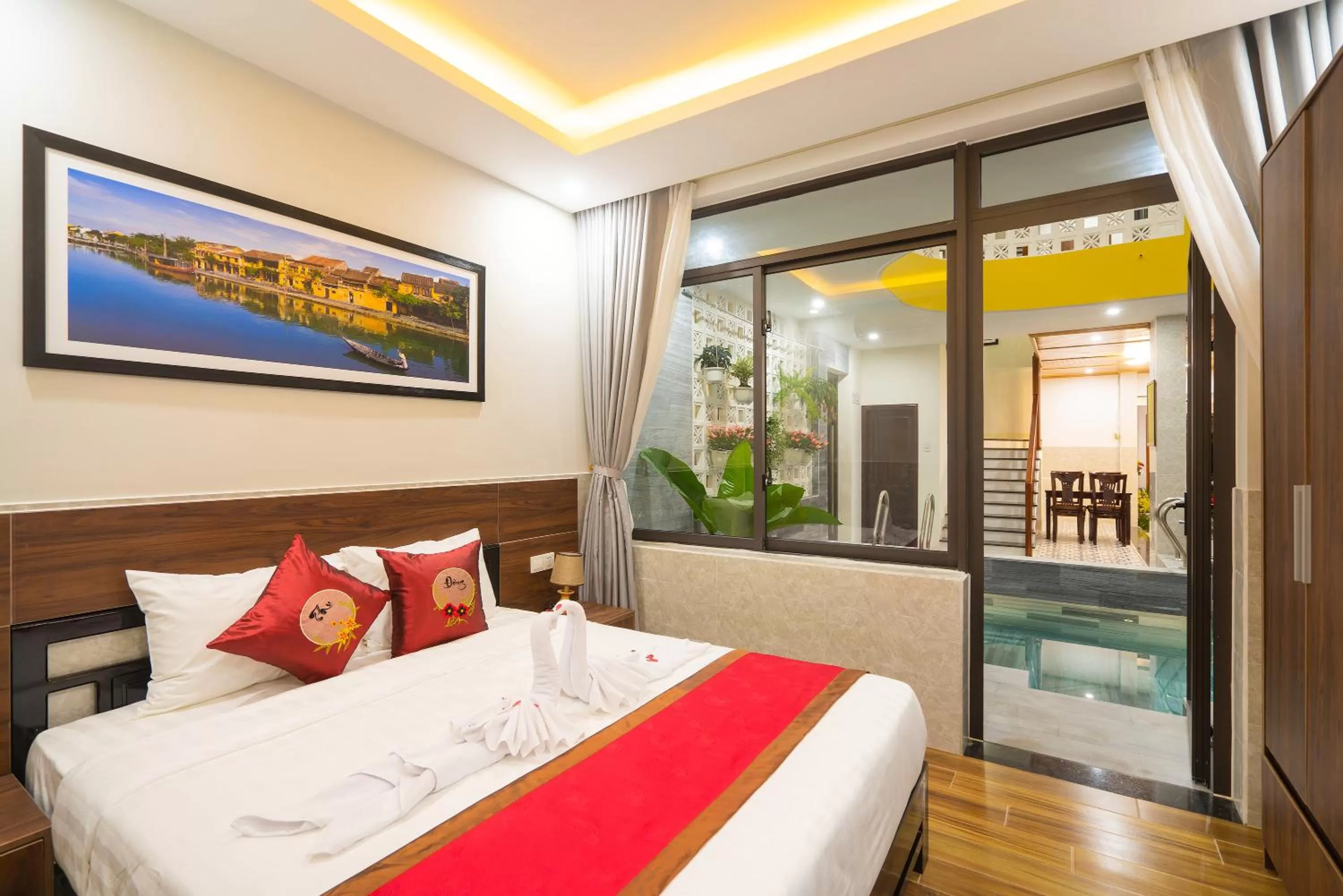 Bed in The Lit Villa Hoi An