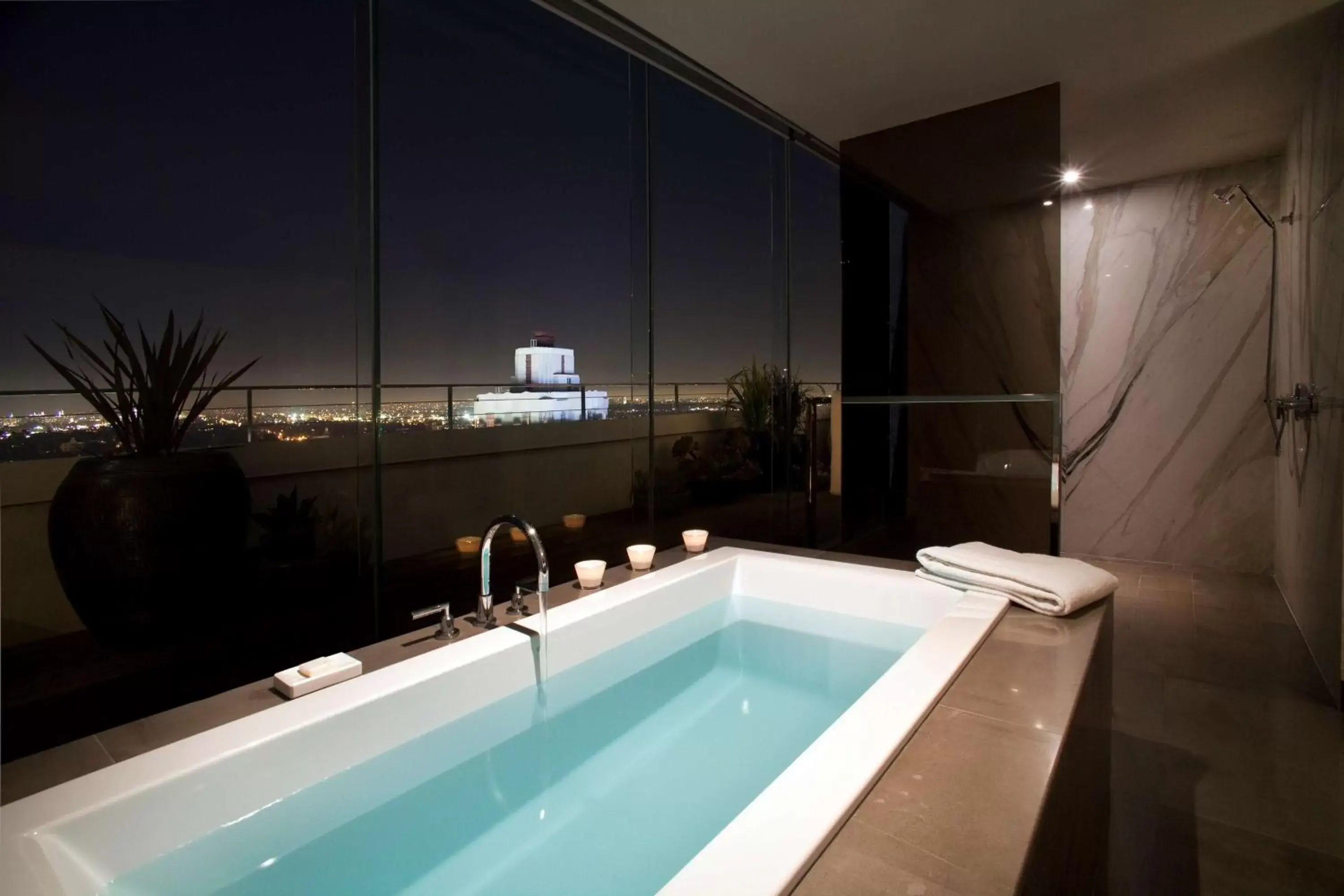 Bathroom, Swimming Pool in Andaz West Hollywood-a concept by Hyatt