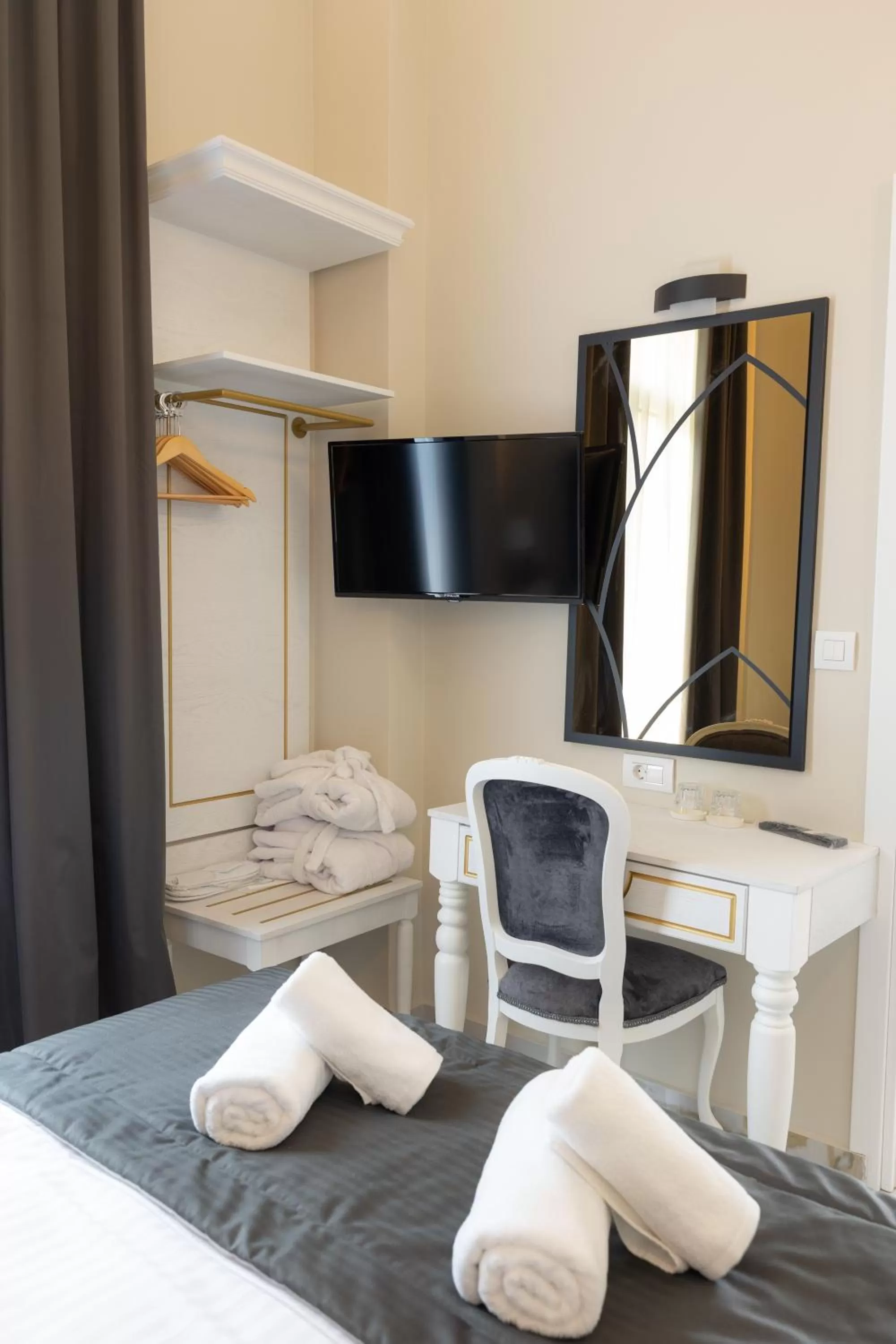 Bed in Modern Revival Luxury Hotel