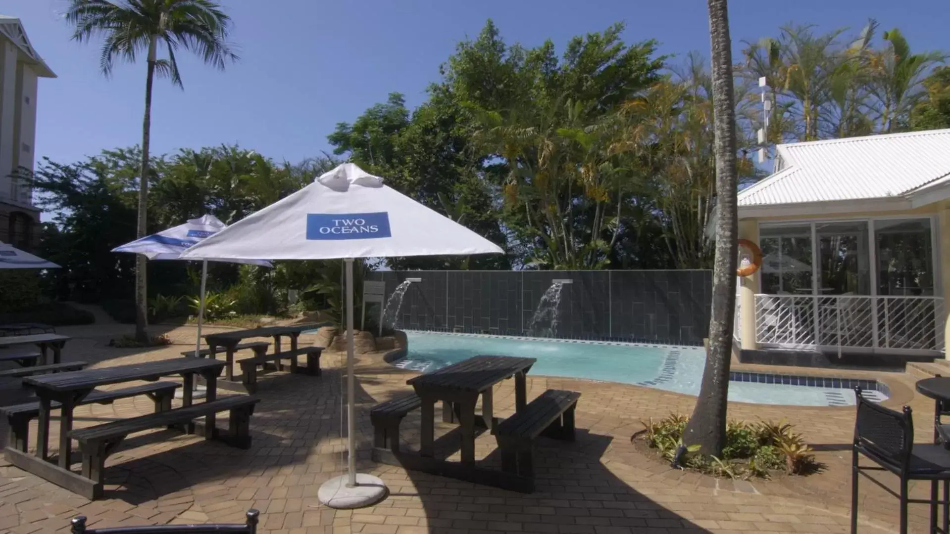 Patio, Swimming Pool in The Riverside Hotel