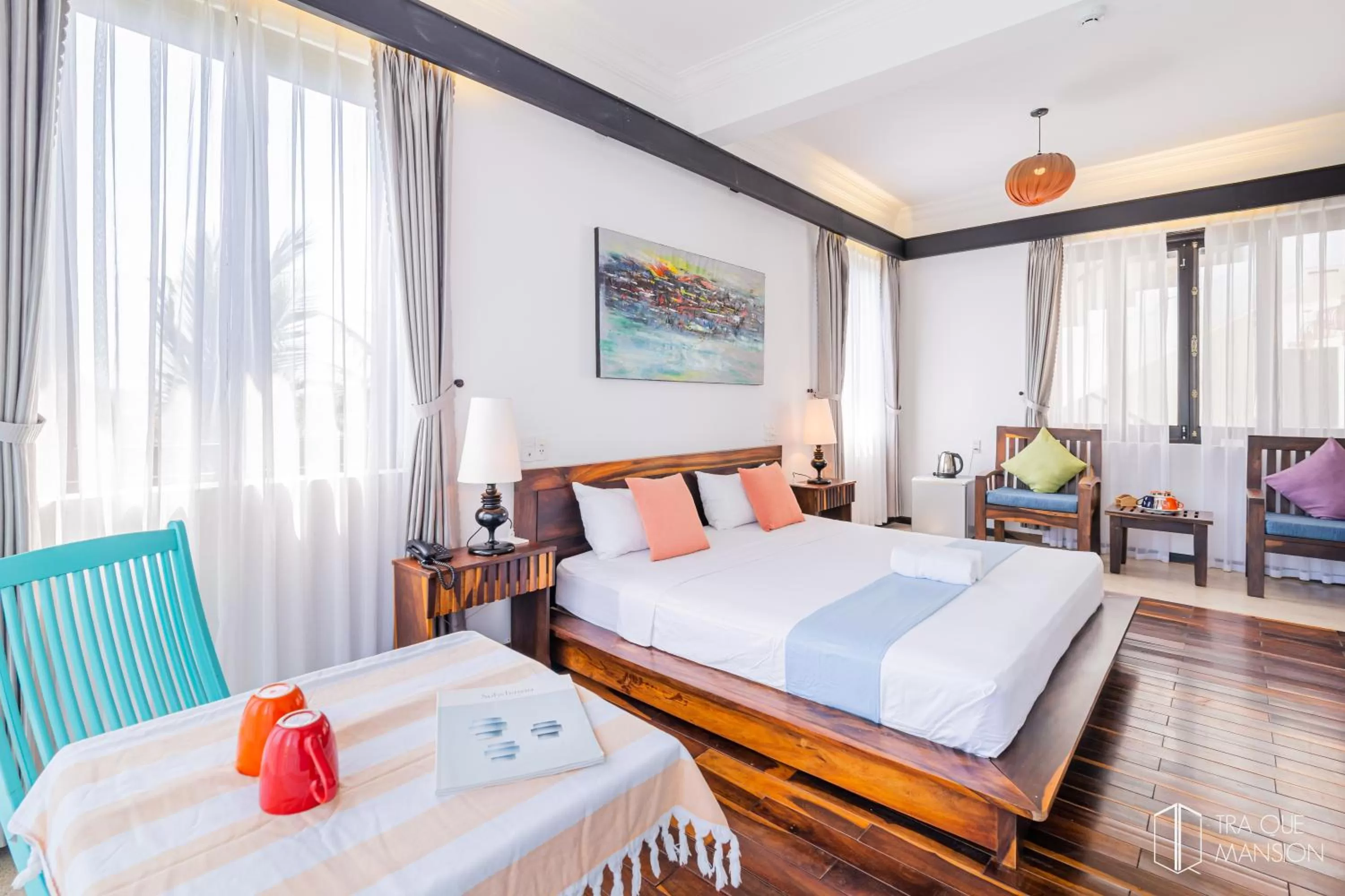 Bed in Tra Que Mansion