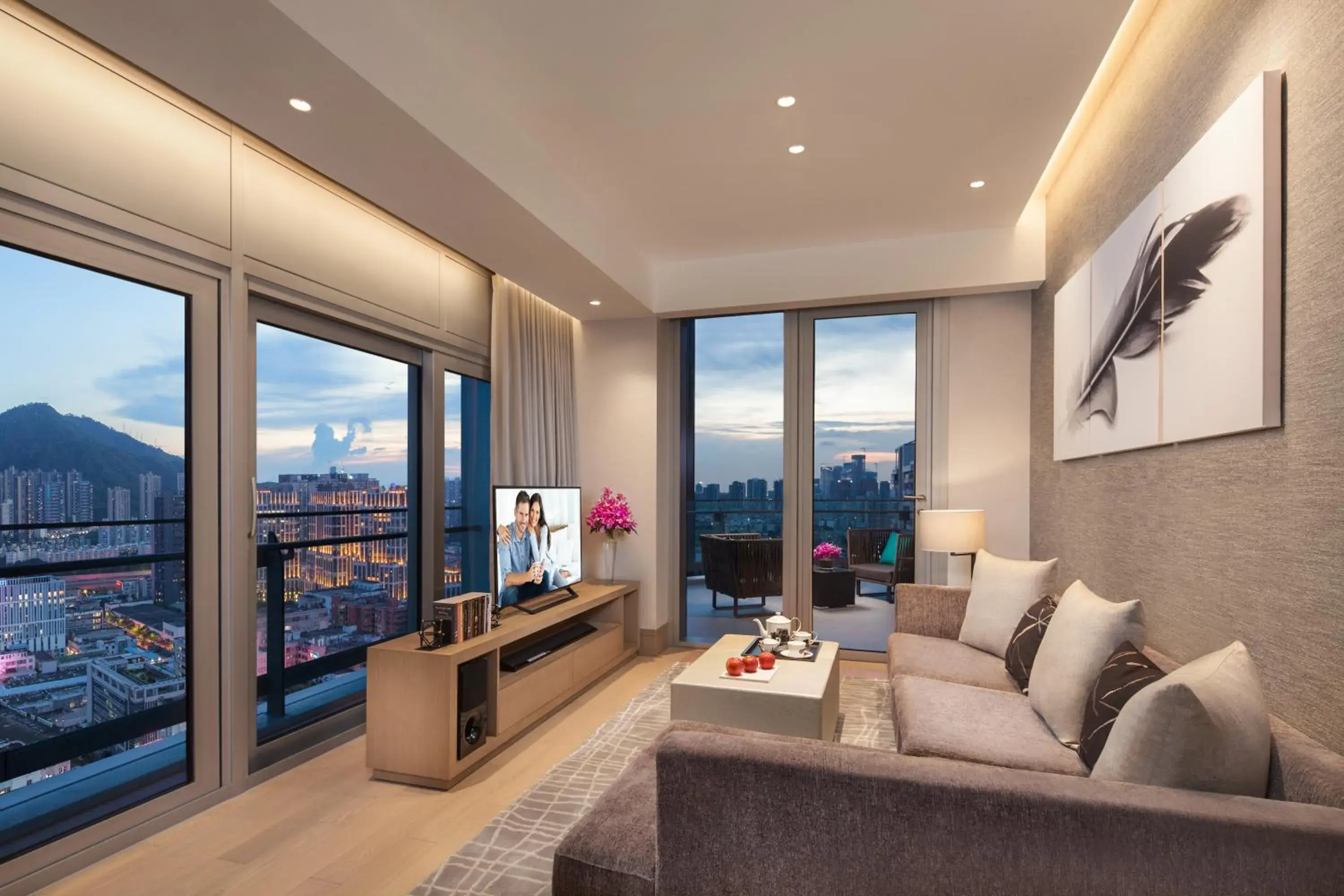 Living room in Ascott Raffles City Shenzhen