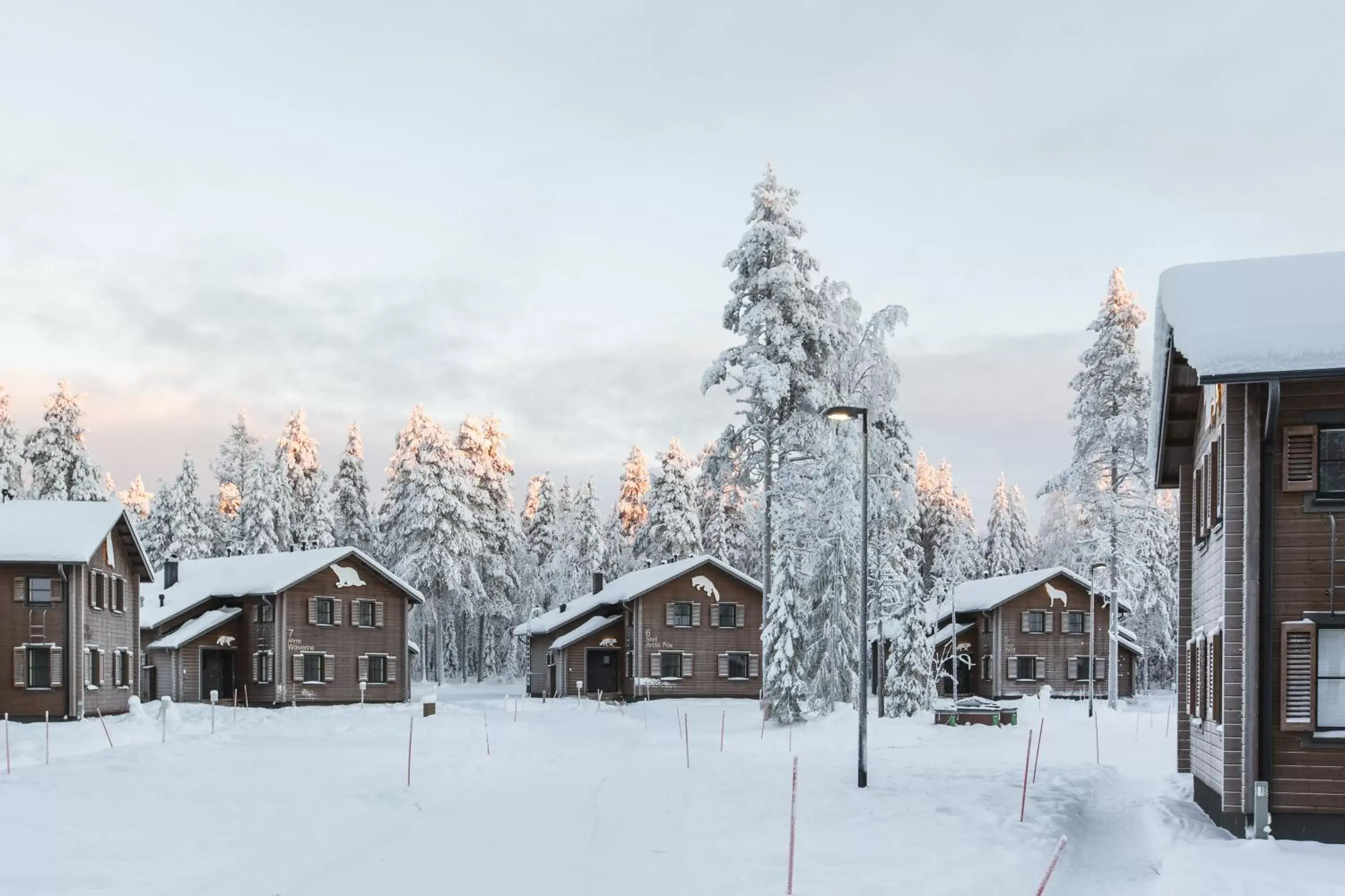 Property building, Winter in Ranua Resort Holiday Villas