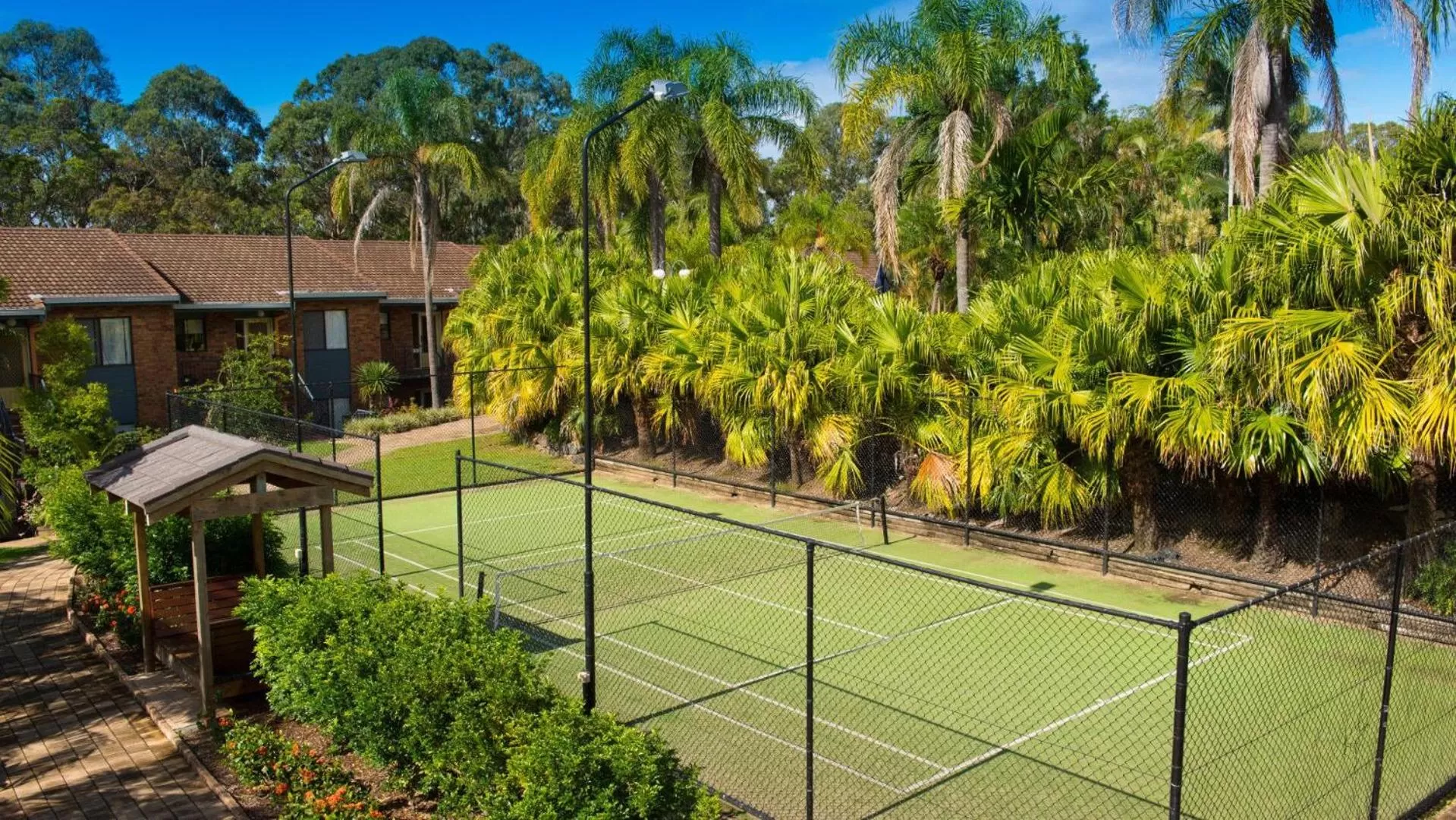 Tennis court in Boambee Bay Resort