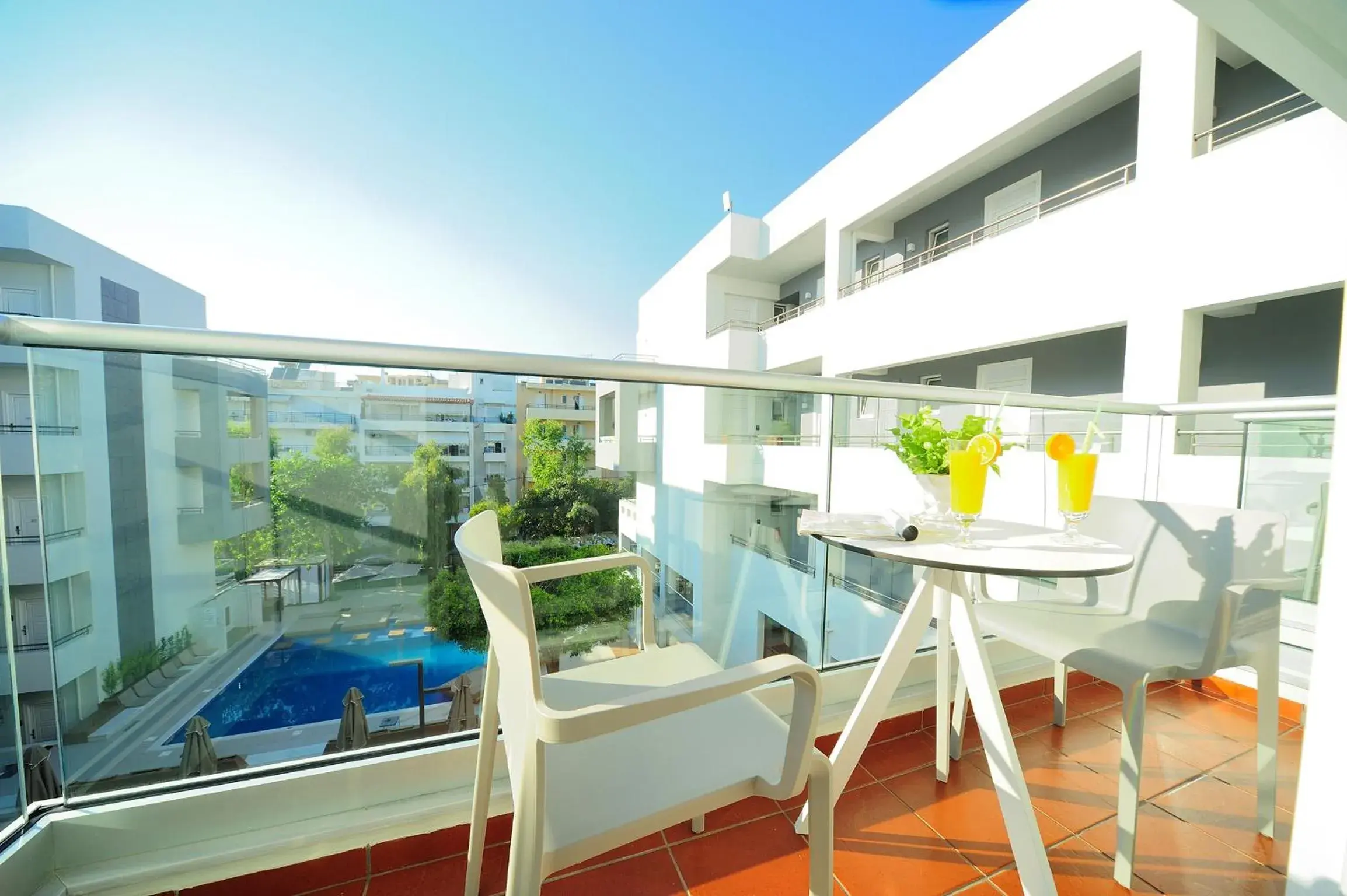 View (from property/room), Balcony/Terrace in Atrium Ambiance Hotel