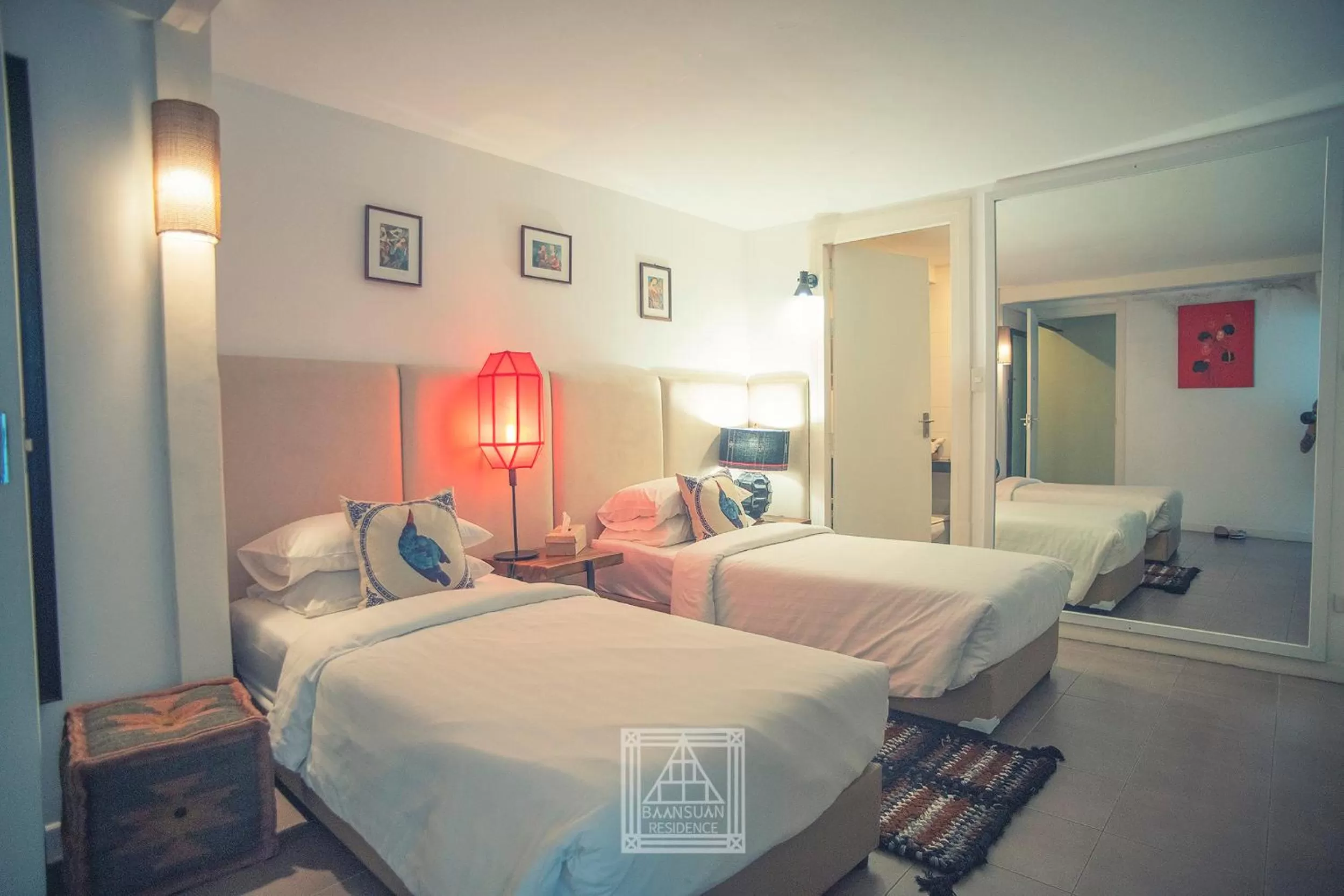 Bed in Baan Suan Residence เฮือนพักบ้านสวน