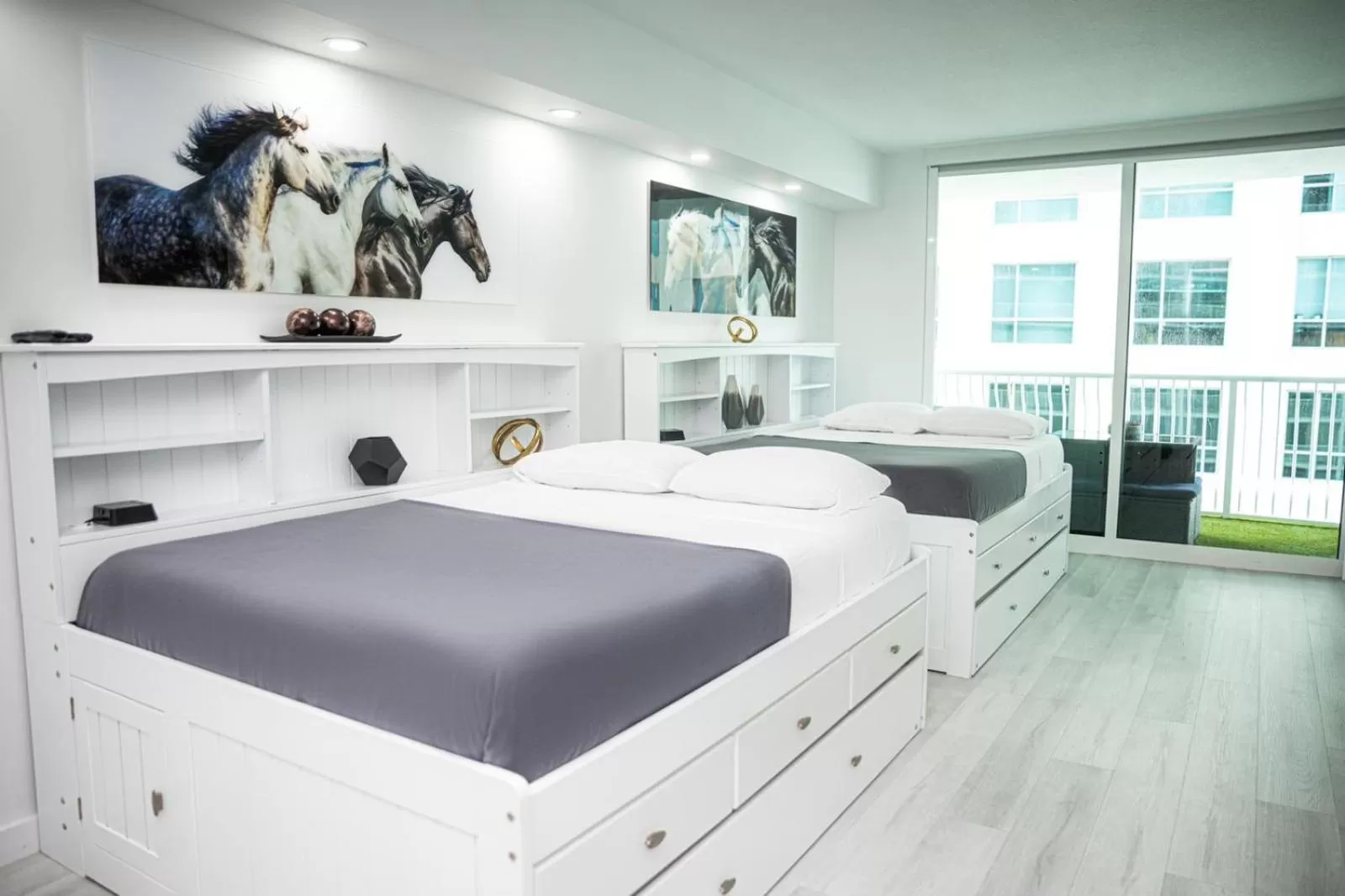 Bed in Modern and Luxurious Brickell Studio