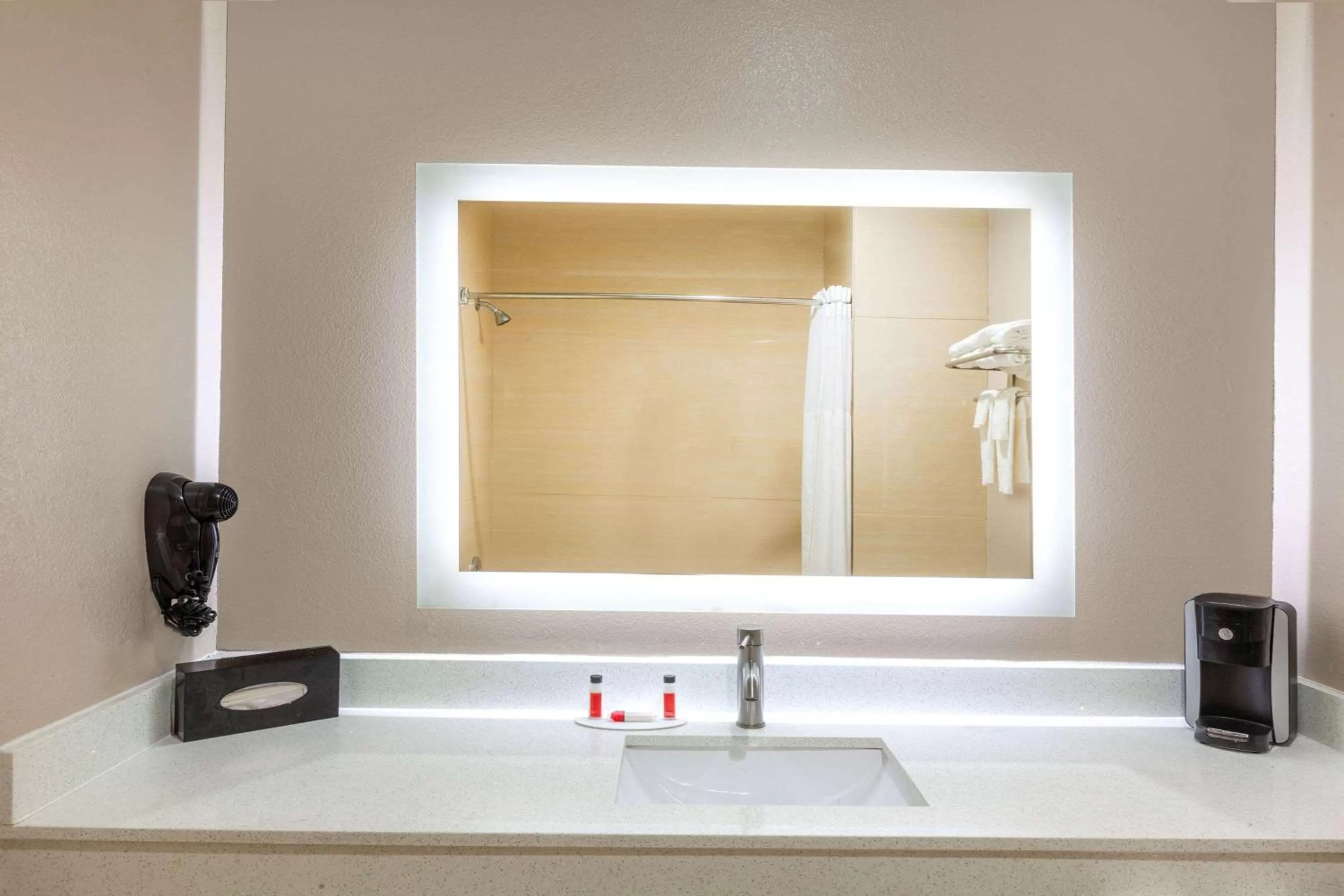 Bathroom in Super 8 by Wyndham Houston Northwest Cypress