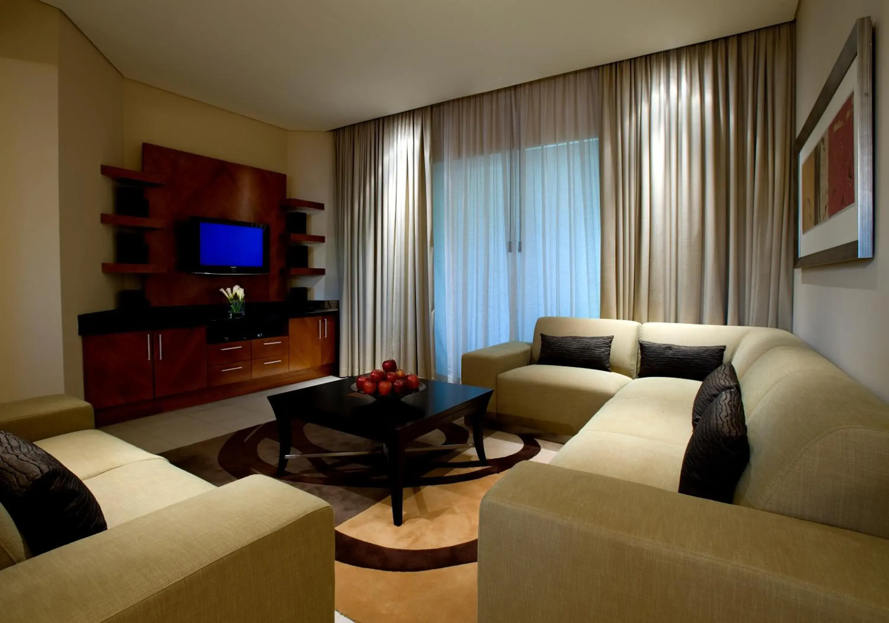 Living room, Seating Area in Shangri-La Hotel Apartments Qaryat Al Beri