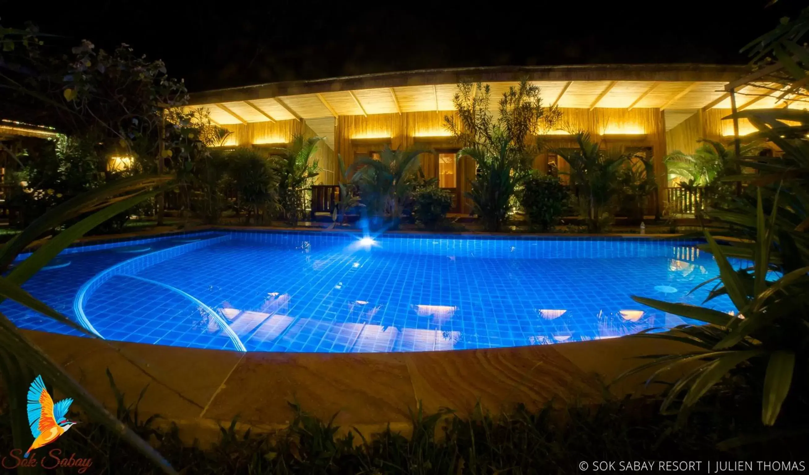 Night, Swimming Pool in Sok Sabay Resort