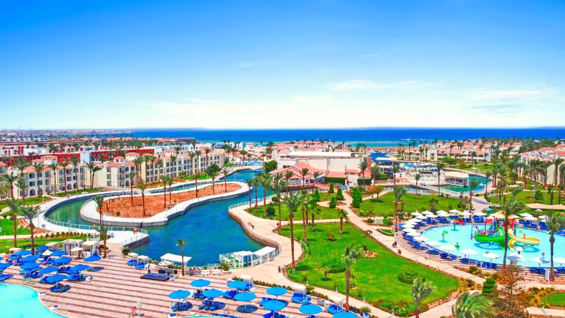 Bird's eye view in Pickalbatros Dana Beach Resort - Aqua Park Bird's eye view in Pickalbatros Dana Beach Resort - Aqua Park
