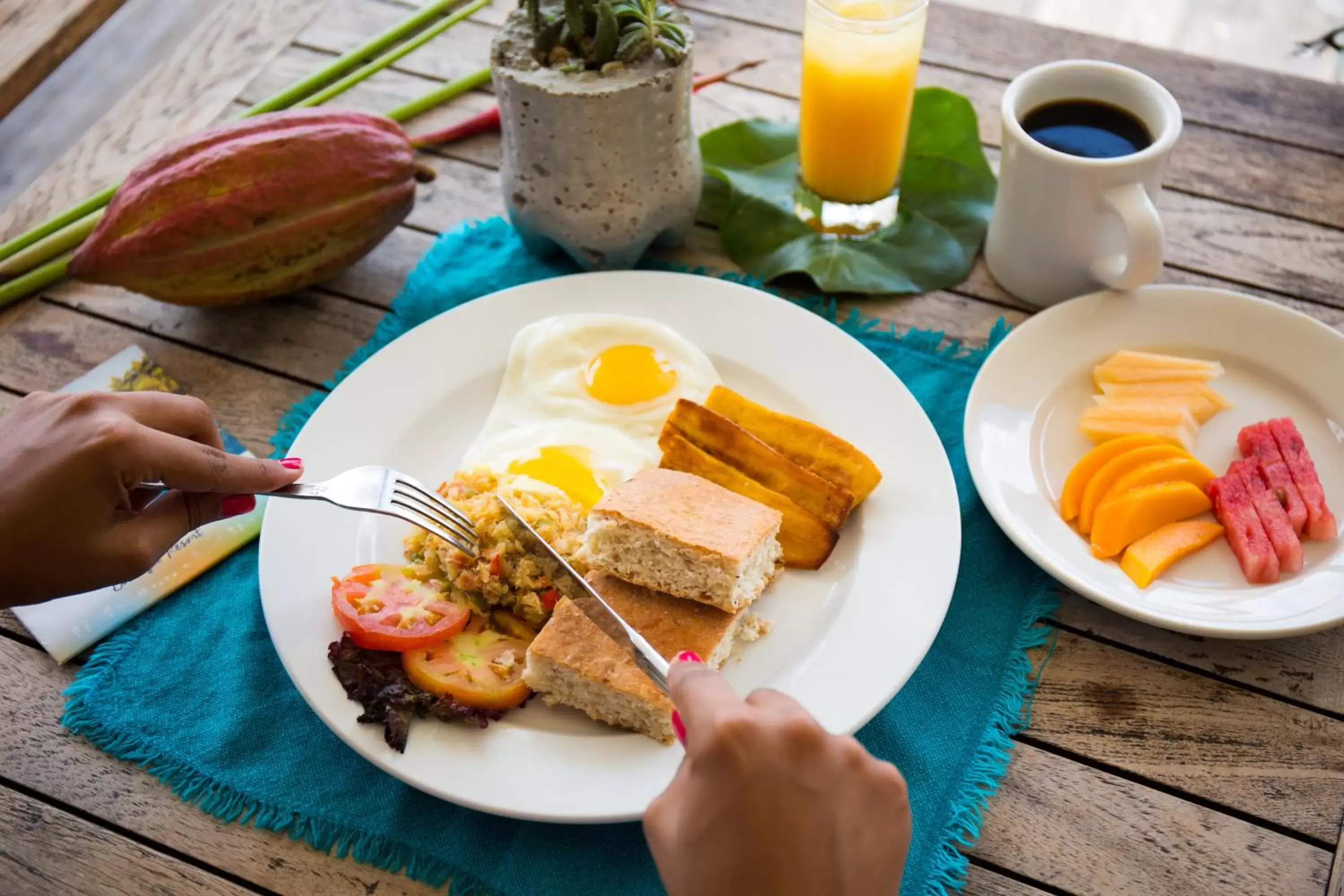 Food close-up in True Blue Bay Resort Food close-up in True Blue Bay Resort