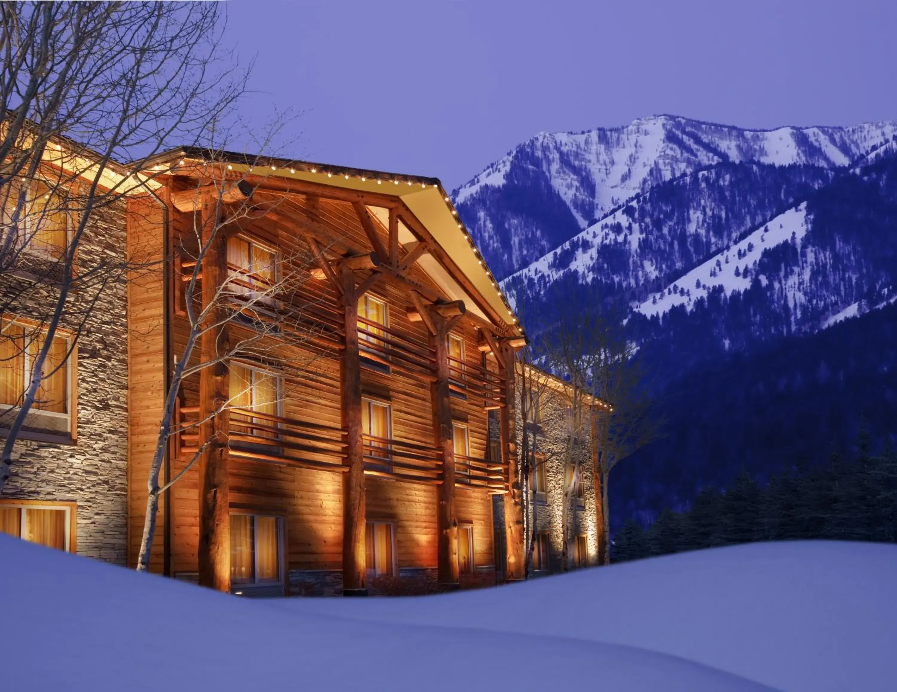 Facade/entrance, Winter in The Lodge at Jackson Hole