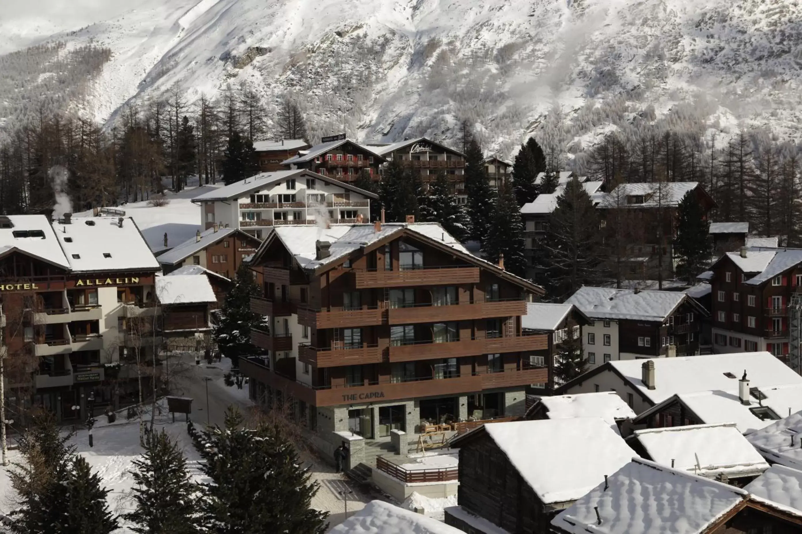 Facade/entrance, Winter in The Capra Saas-Fee