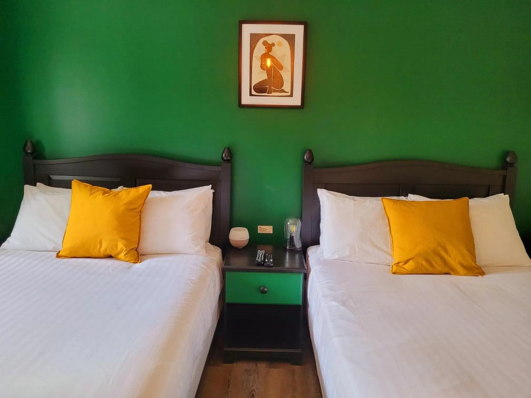 Bed in Motel Abricafé