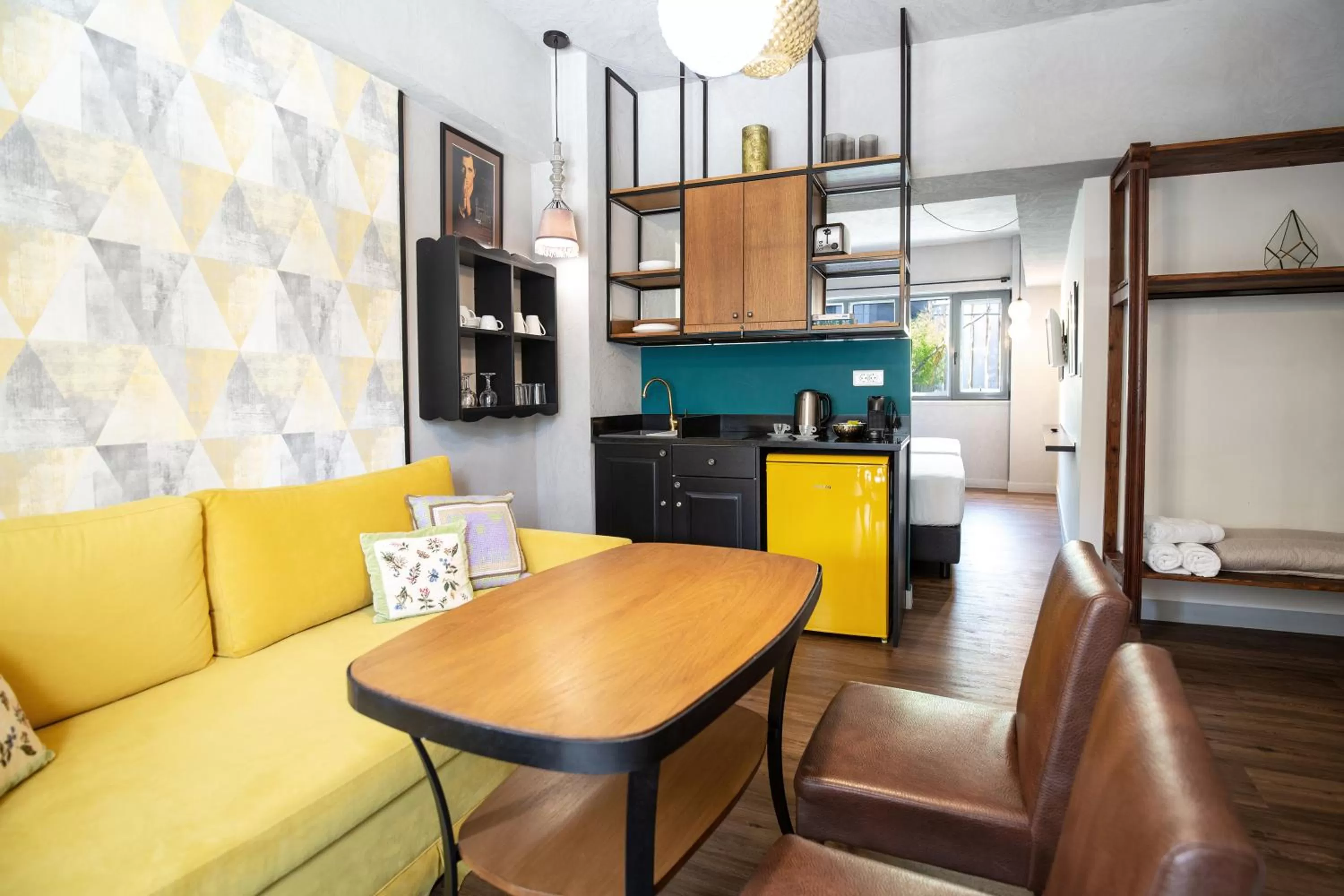 Living room in Downtown Athens Lofts - The Acropolis Observatory