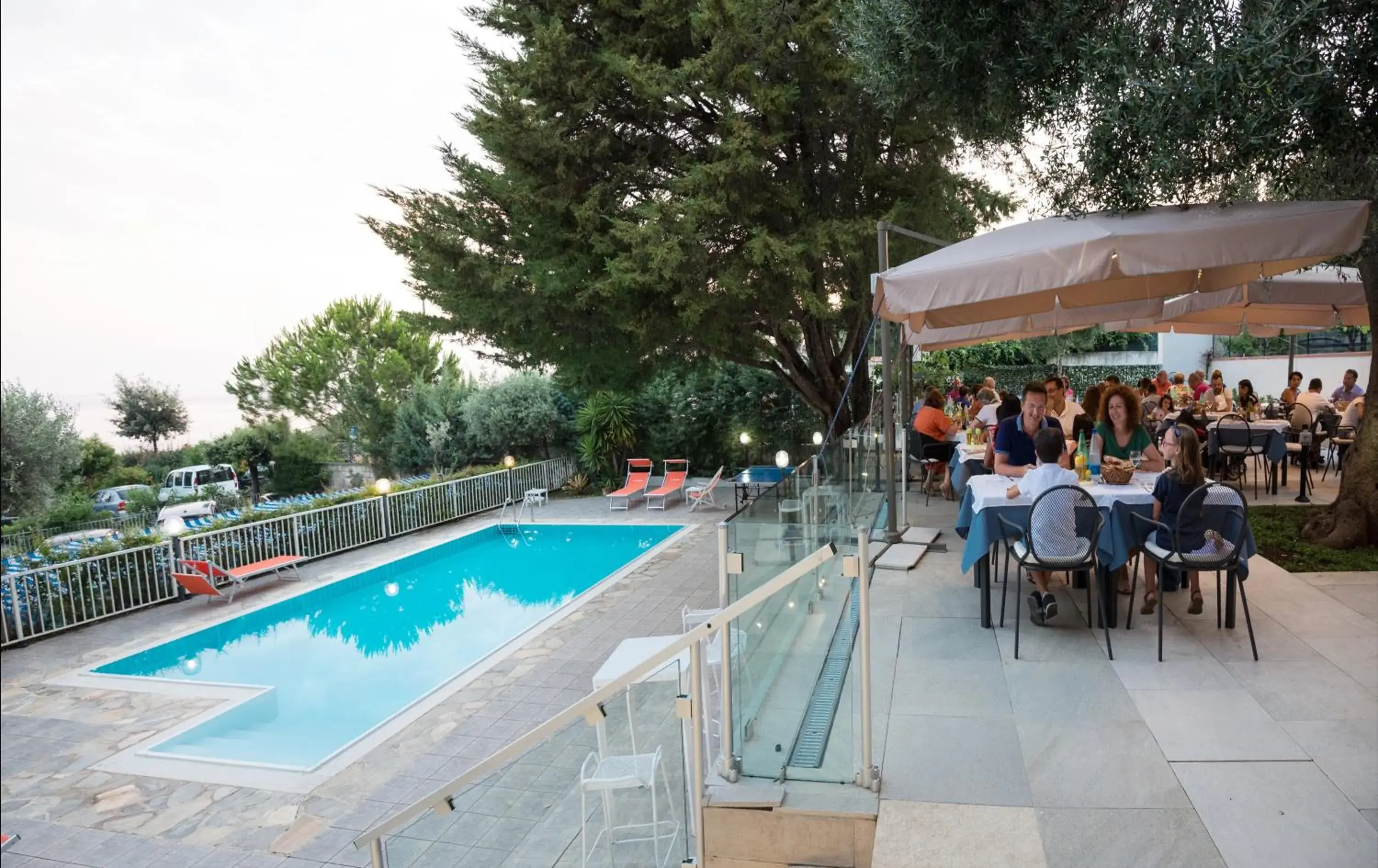 Restaurant/places to eat, Swimming Pool in Hotel Calanca