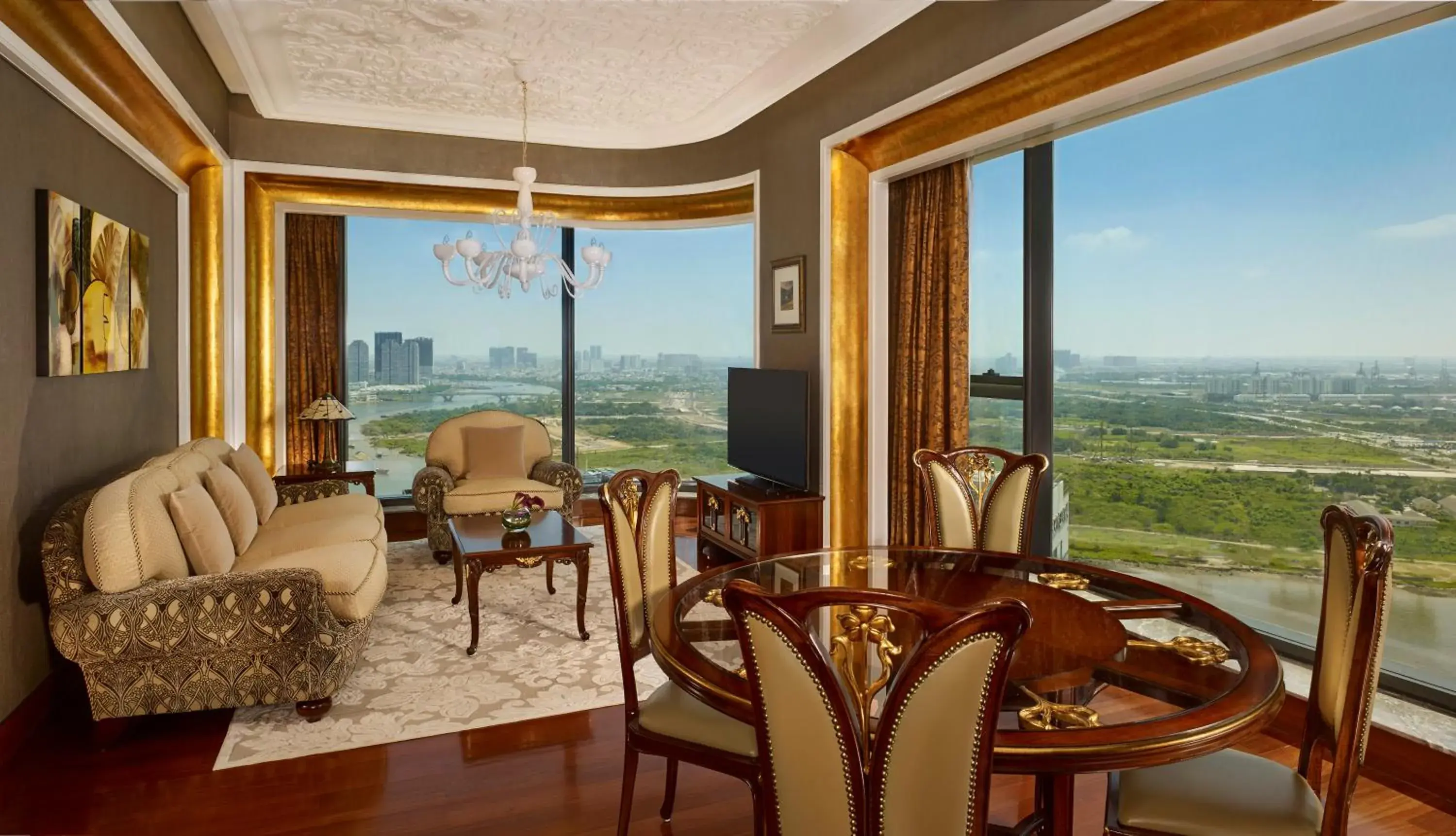 Living room in The Reverie Saigon Residential Suites