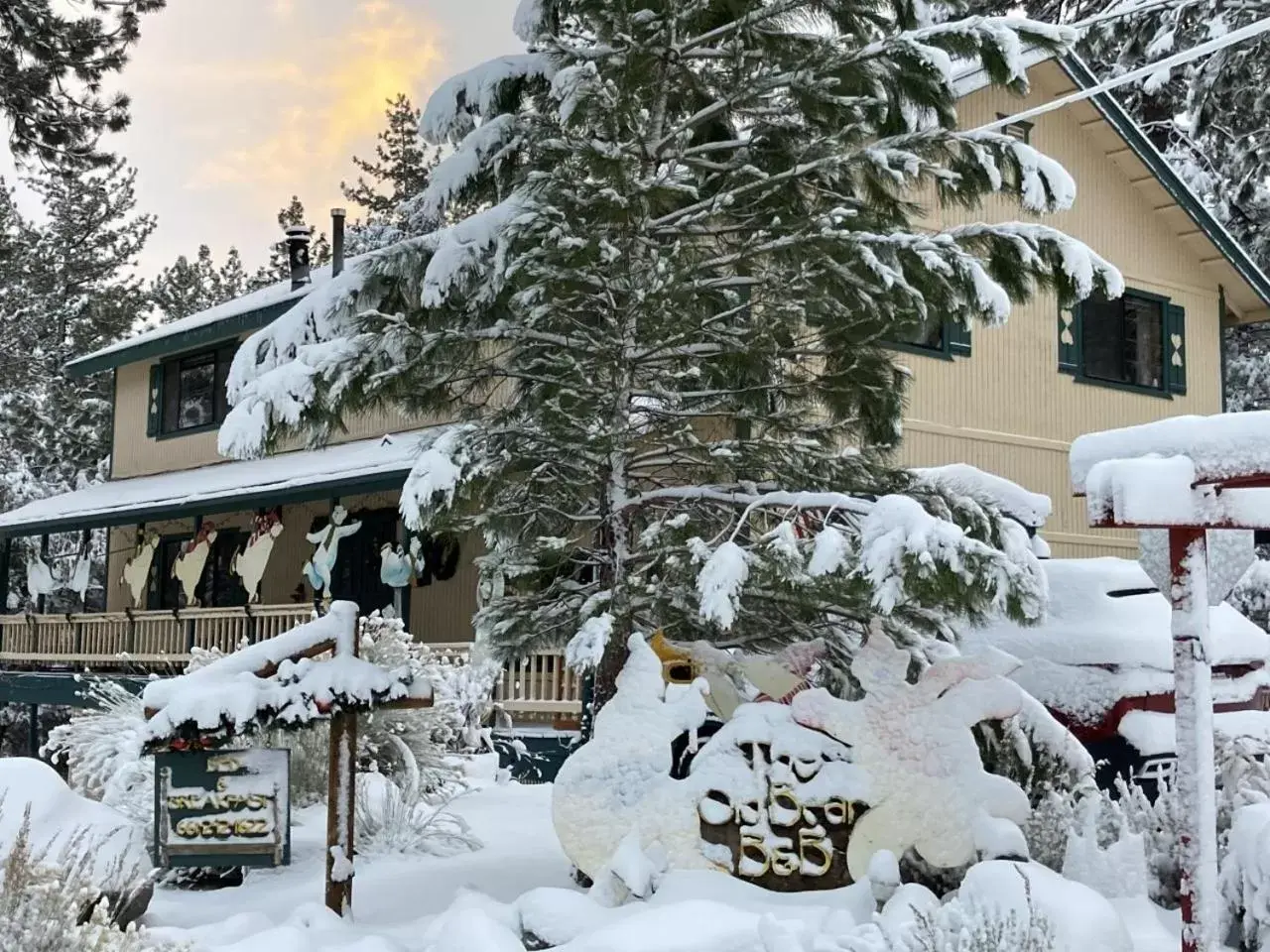 Property building, Winter in The Old Bear BnB