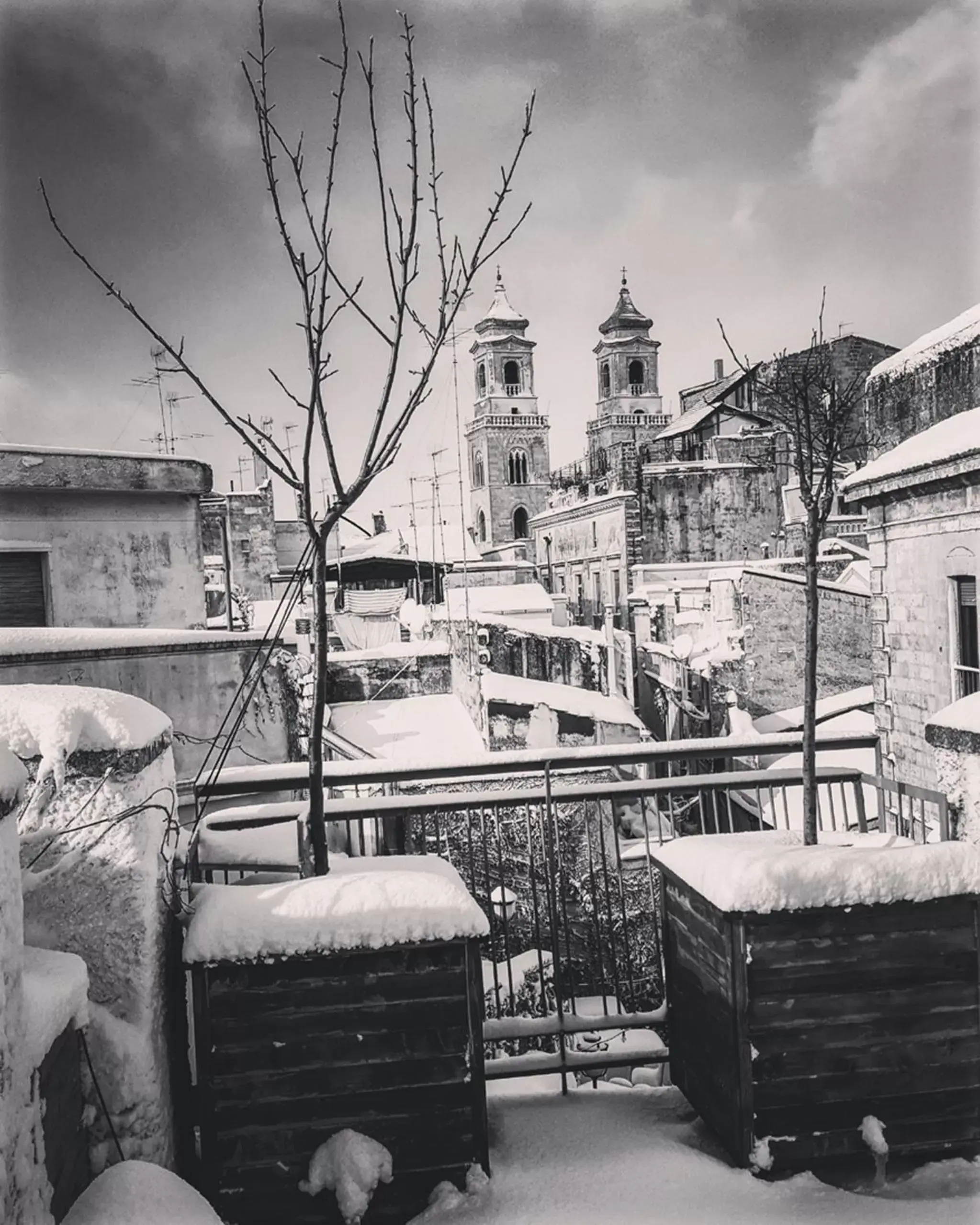 Balcony/Terrace, Winter in Casa Farella B&B in mini Apartments Altamura x Matera