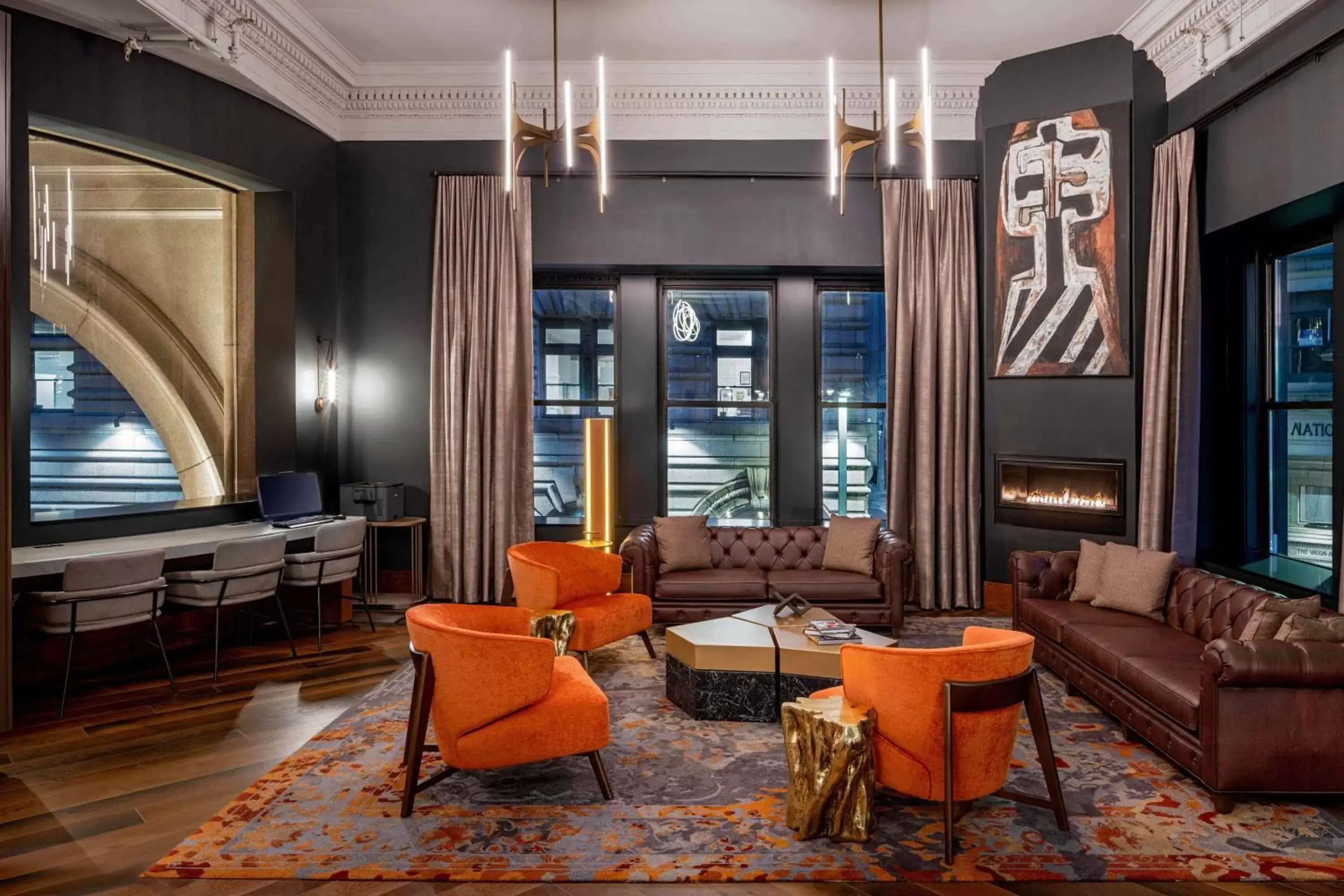 Lounge or bar, Seating Area in The Industrialist Hotel, Pittsburgh, Autograph Collection