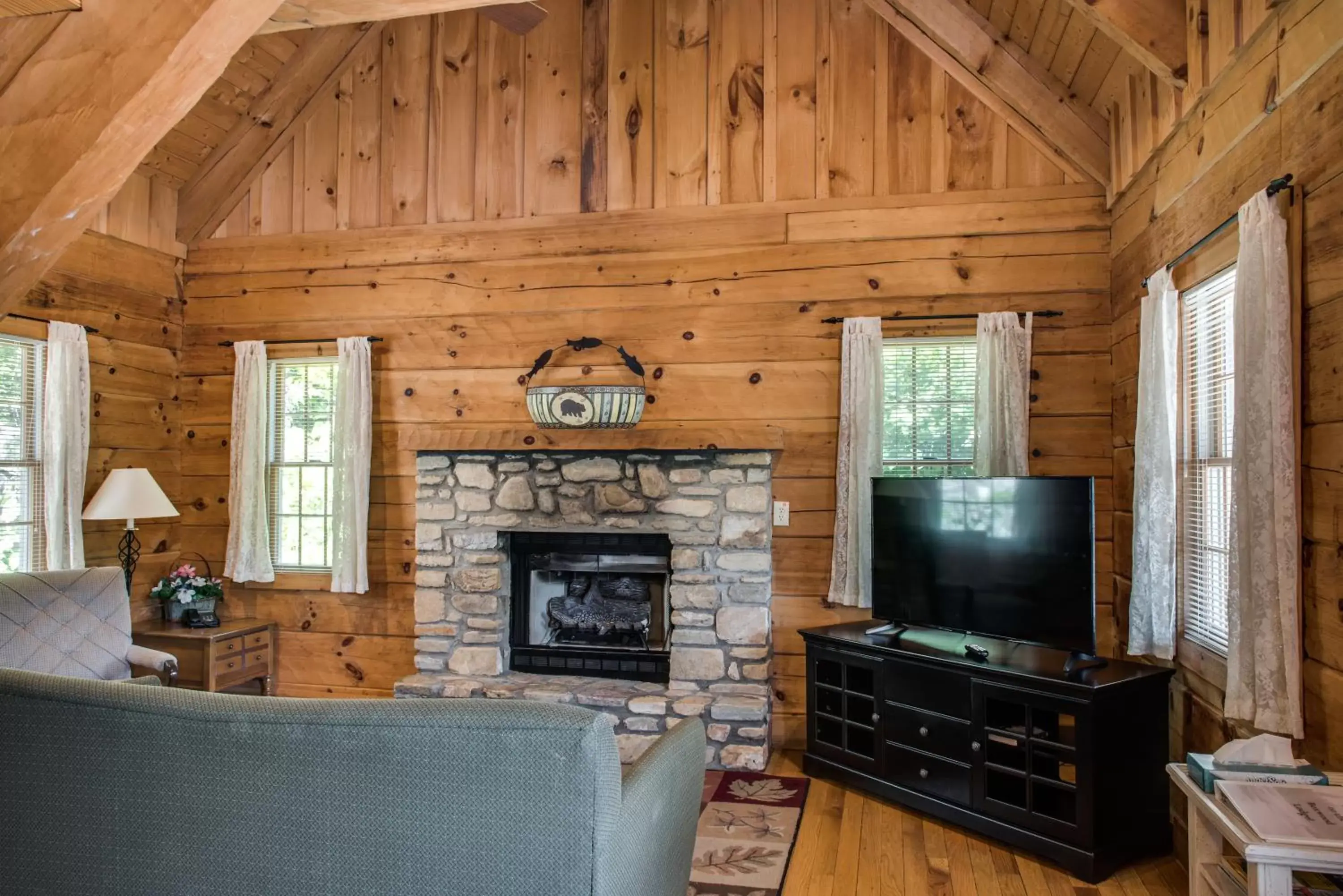 TV/Entertainment Center in Boxwood Lodge Blowing Rock near Boone-University