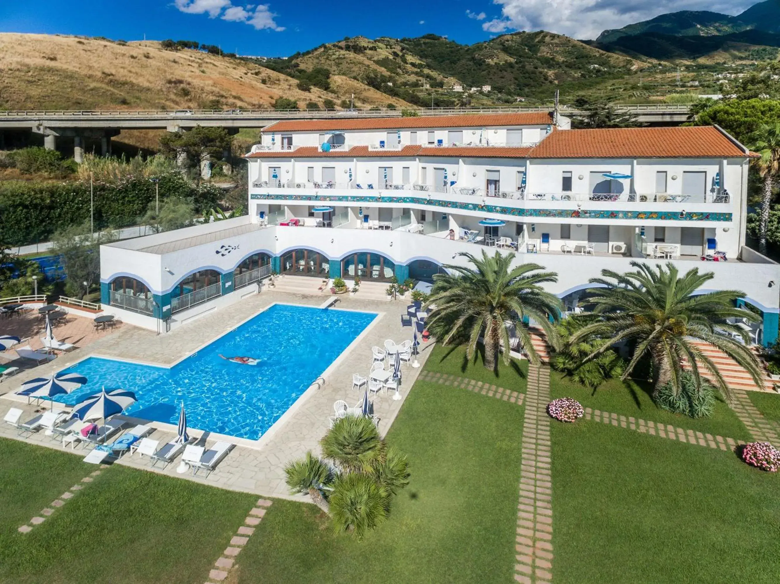 Bird's eye view, Pool View in Hotel Poseidon