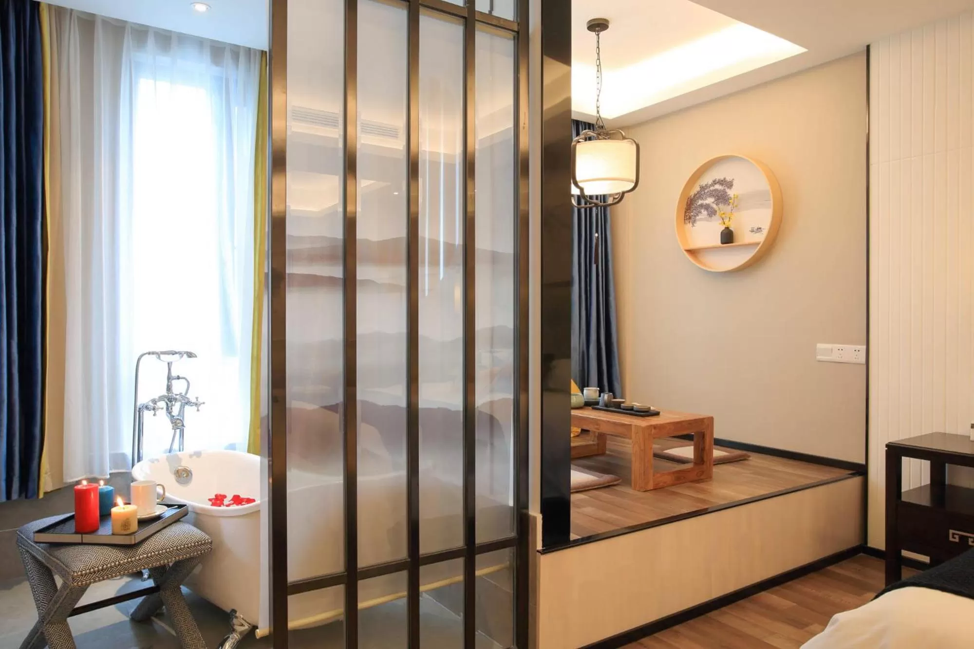 Coffee/tea facilities, Bed in Li River Resort Villa Hotel