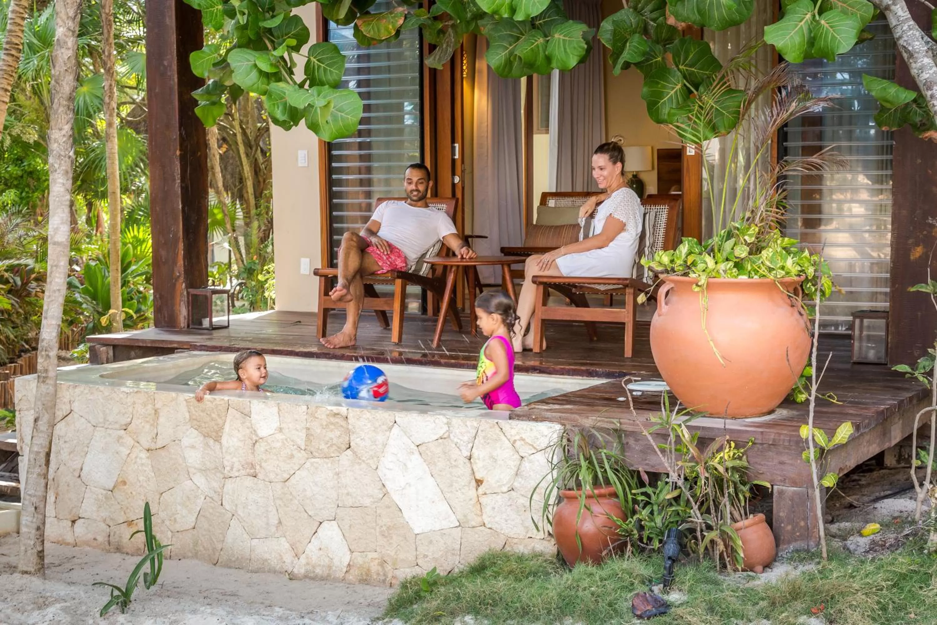 Family in La Zebra Tulum, a Small Luxury Hotel