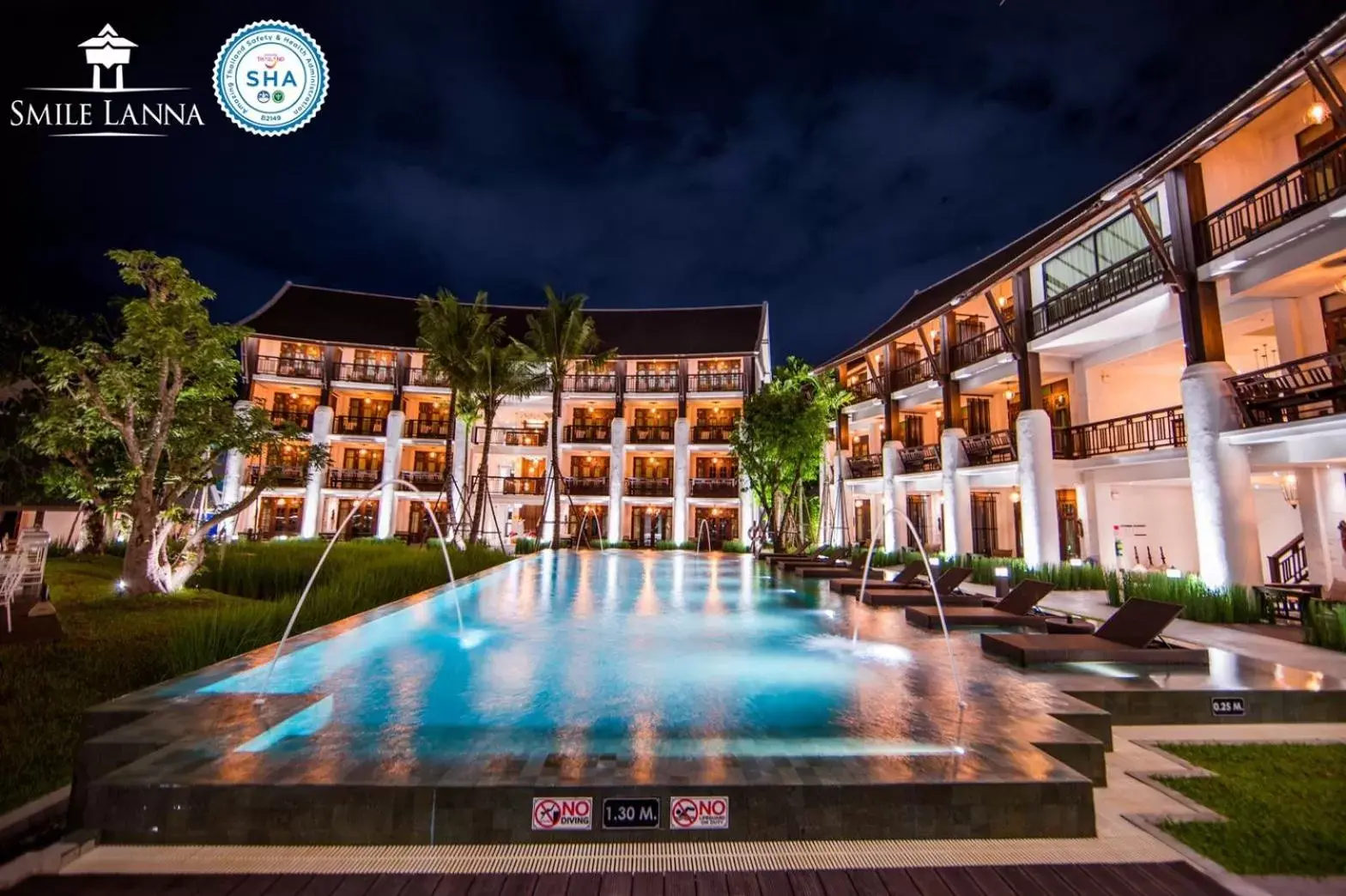 Pool view in Smile Lanna Hotel