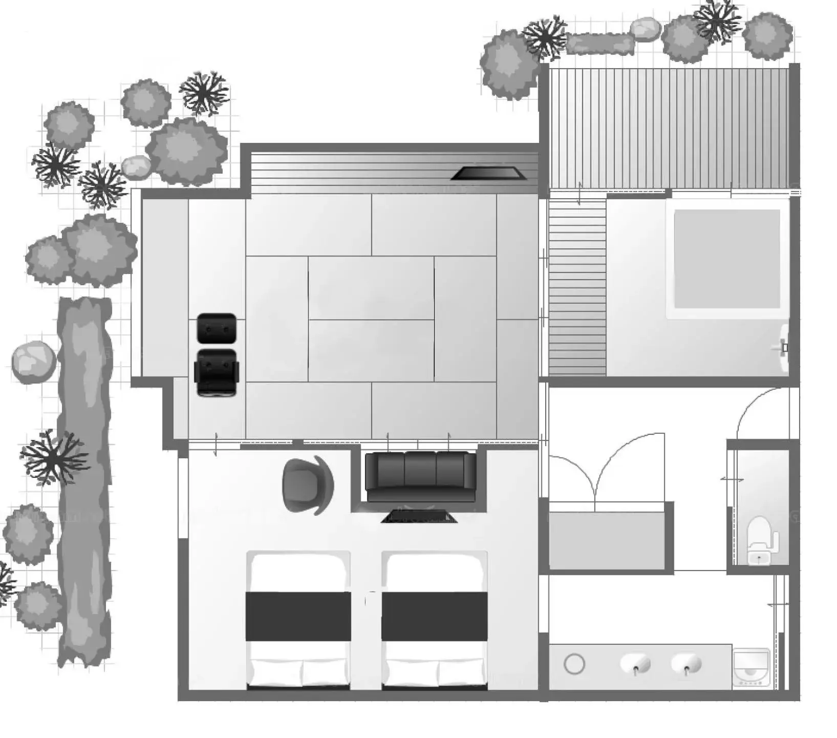 Photo of the whole room, Floor Plan in Kyoto Nanzenji Ryokan Yachiyo