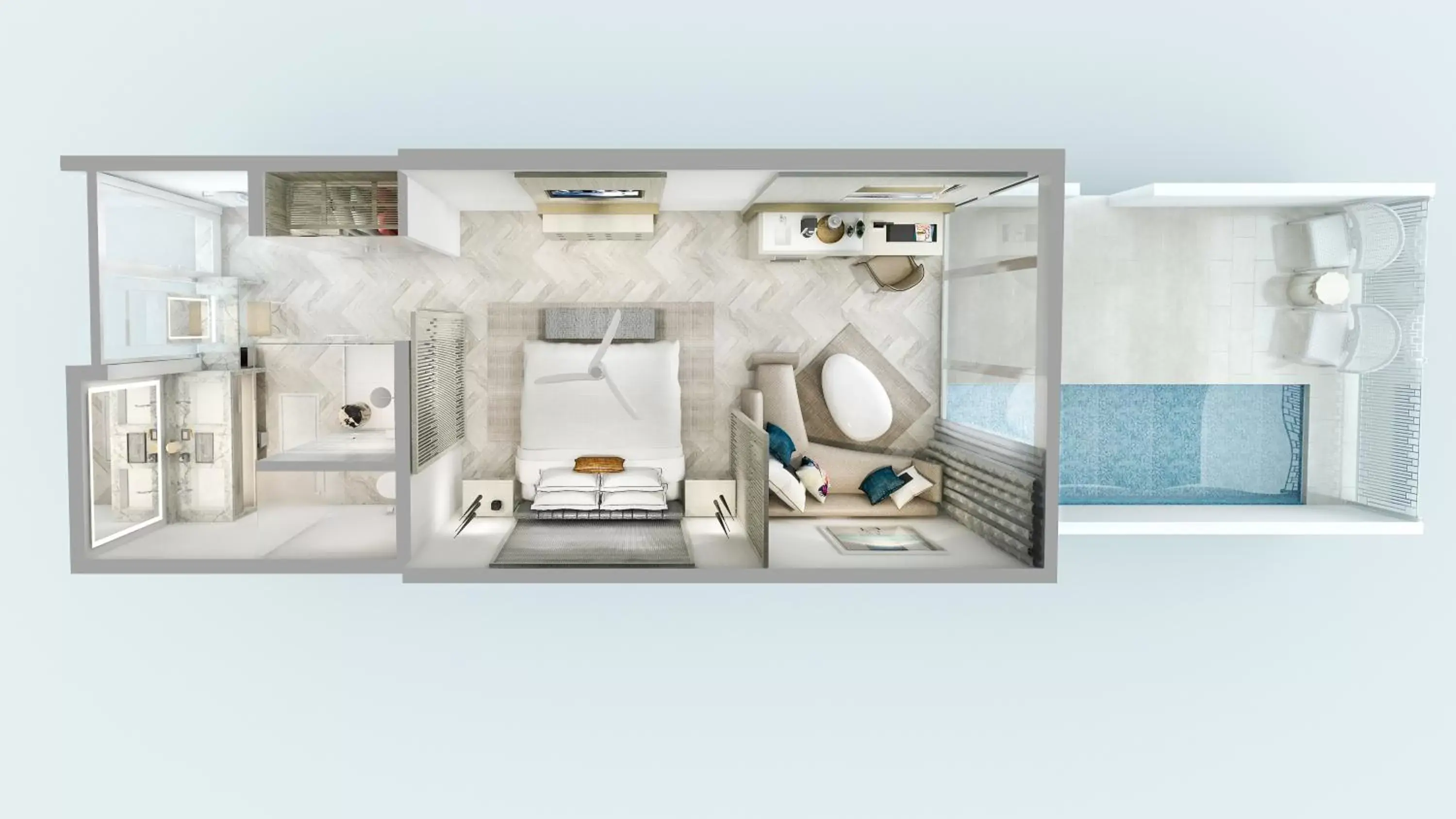 Floor plan in H2O Suites- Adults Only