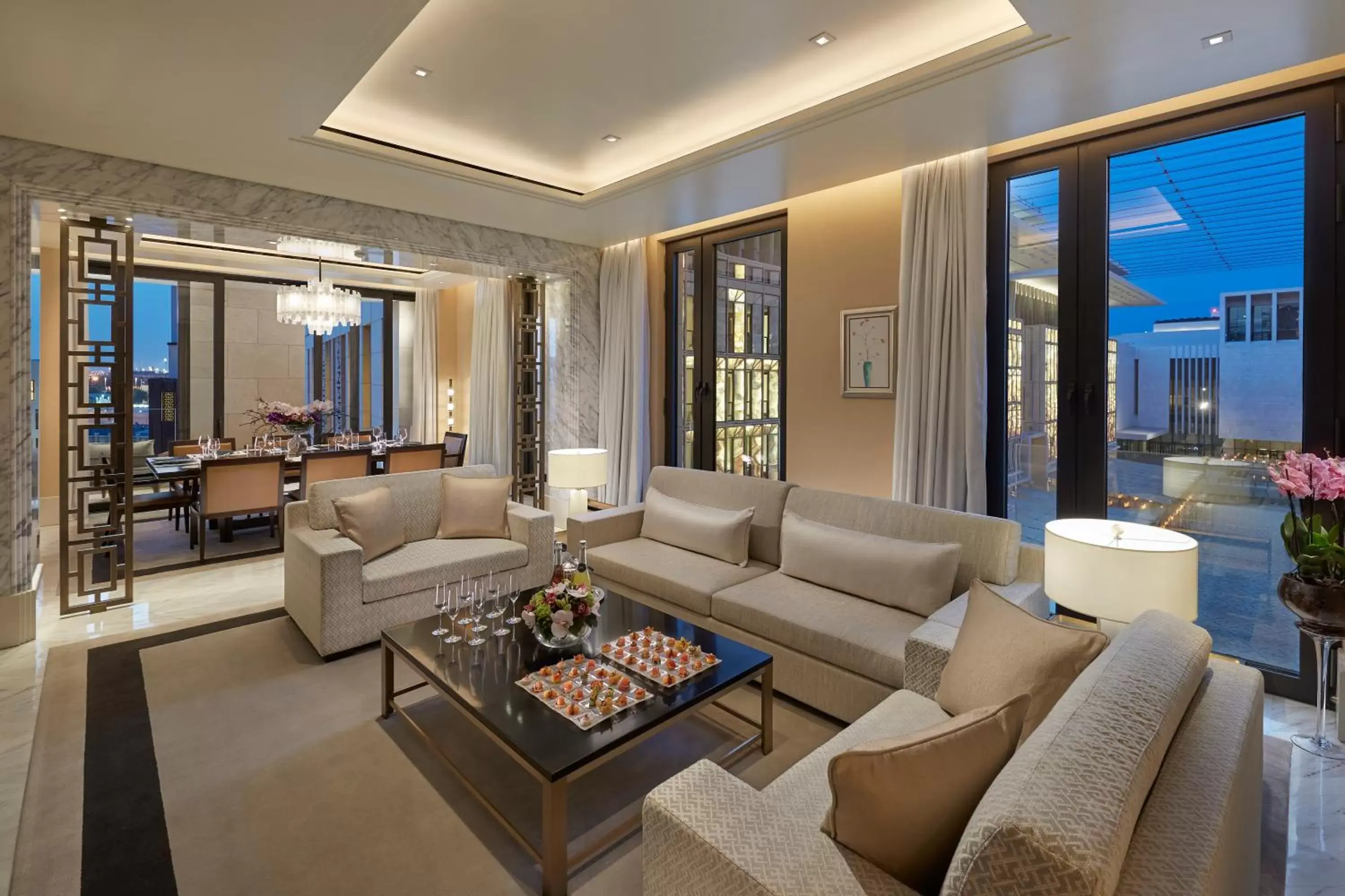 Living room, Seating Area in Mandarin Oriental, Doha