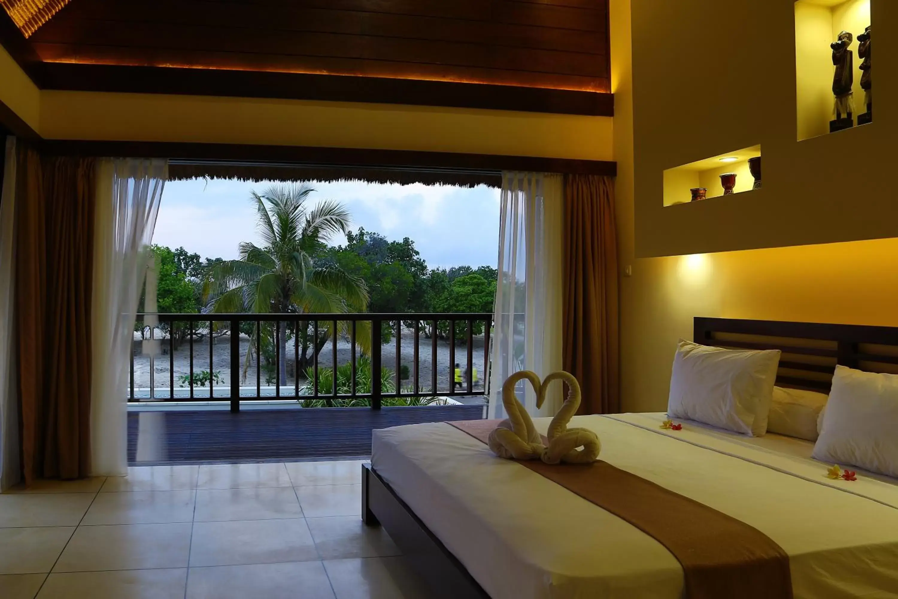 Balcony/Terrace, Bed in Mala Garden Resort and Spa