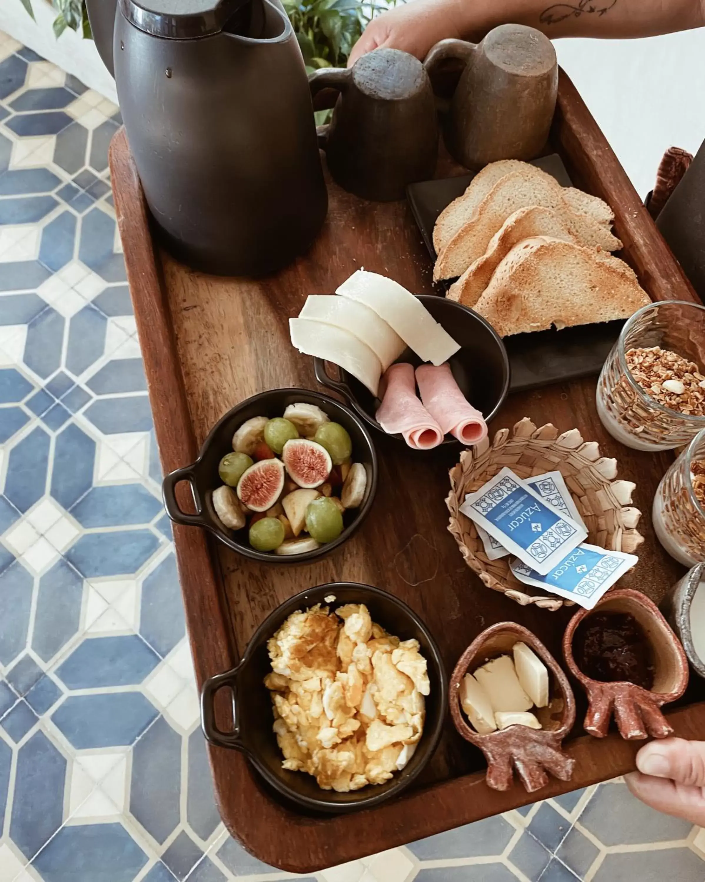 Continental breakfast in Cucu Hotel El Cuyo