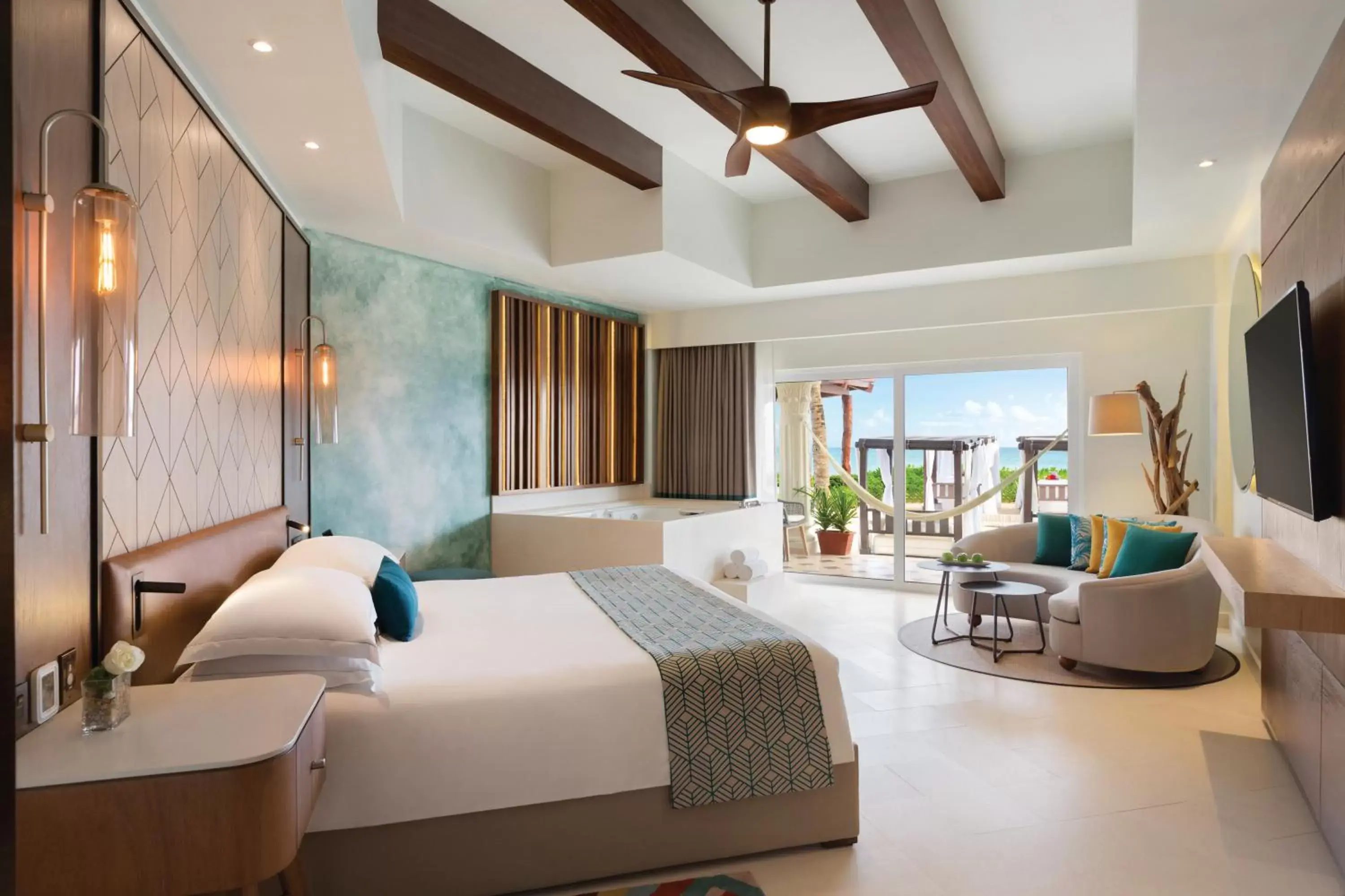 Junior Suite Oceanfront Walk-Out - 1 King Bed in Hilton Playa del Carmen, an All-Inclusive Adult Only Resort