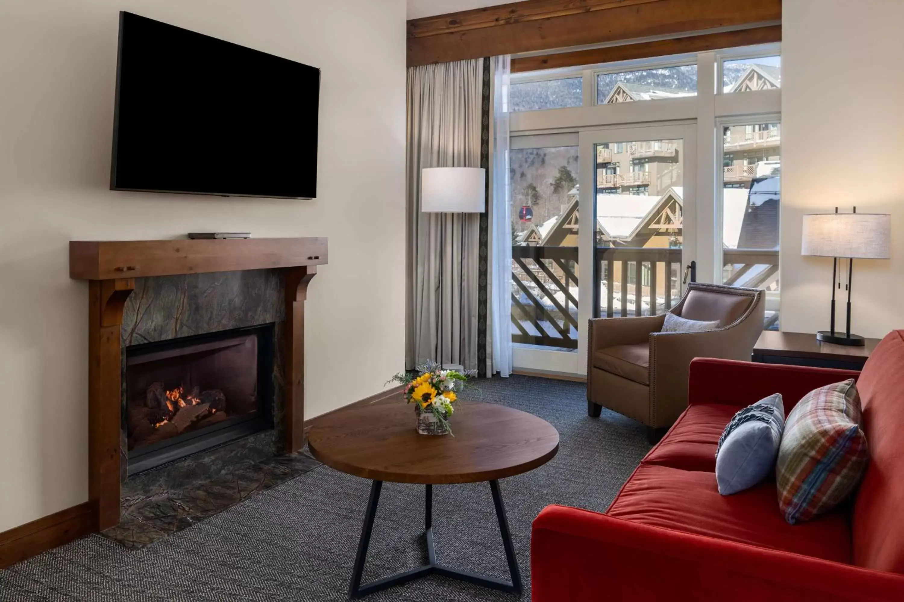 Photo of the whole room, TV/Entertainment Center in The Lodge at Spruce Peak, a Destination by Hyatt Residence