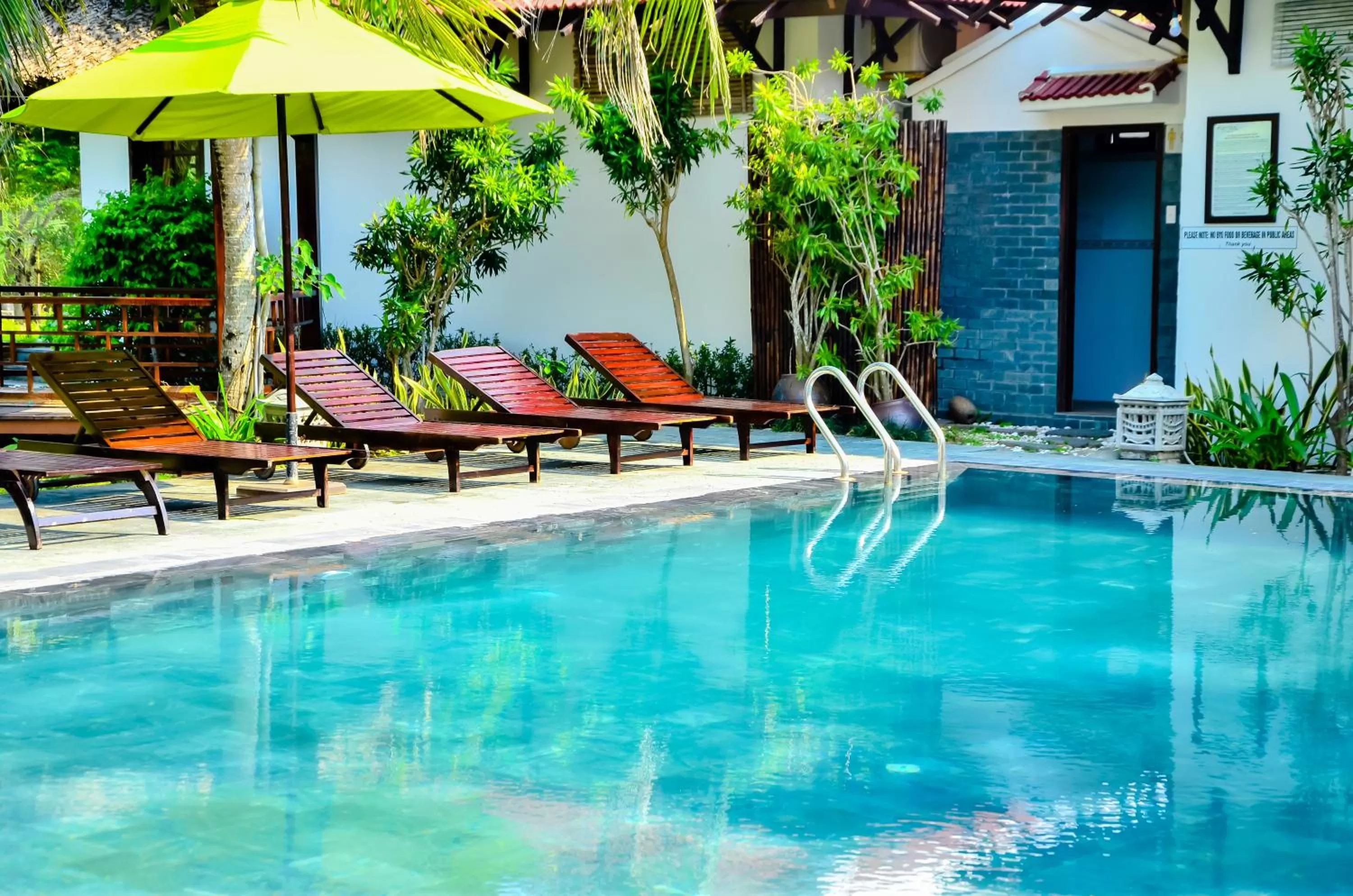 Swimming pool in Riverside Bamboo Resort Hoi An