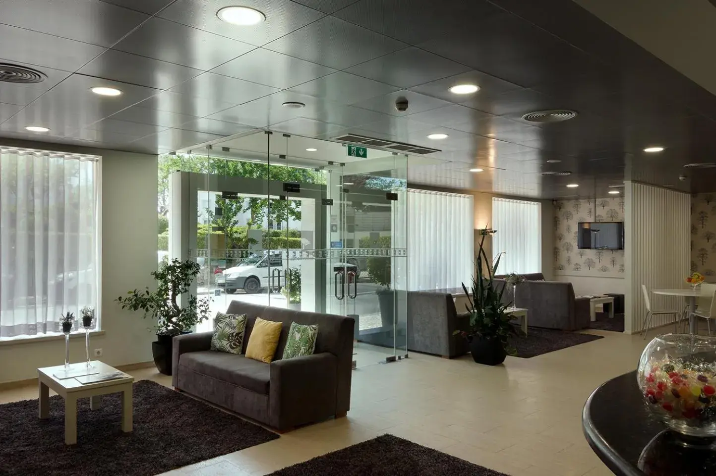 Communal lounge/ TV room, Lobby/Reception in Cova da Iria Hotel