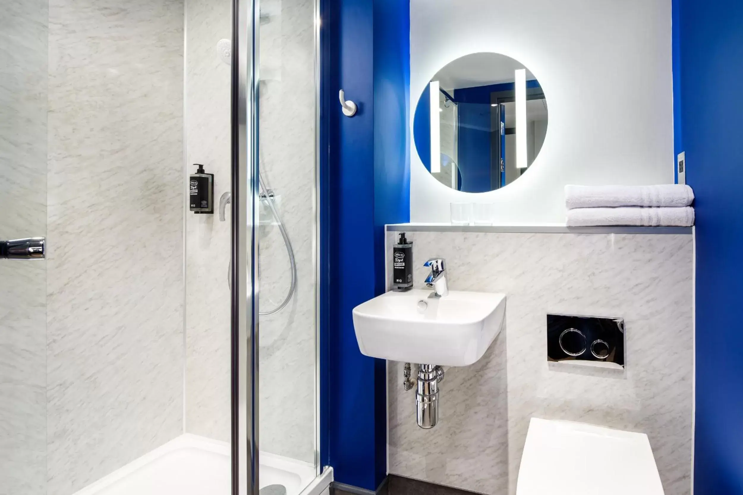 Shower, Bathroom in ibis budget Manchester Airport