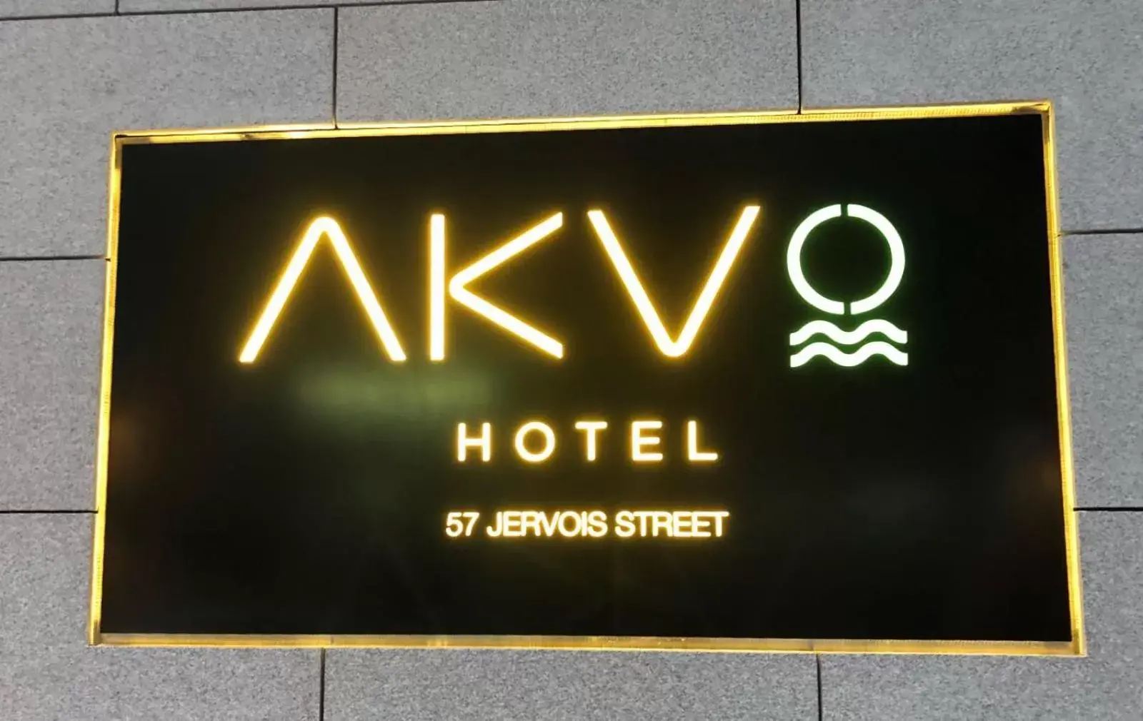 Property Logo/Sign in AKVO Hotel