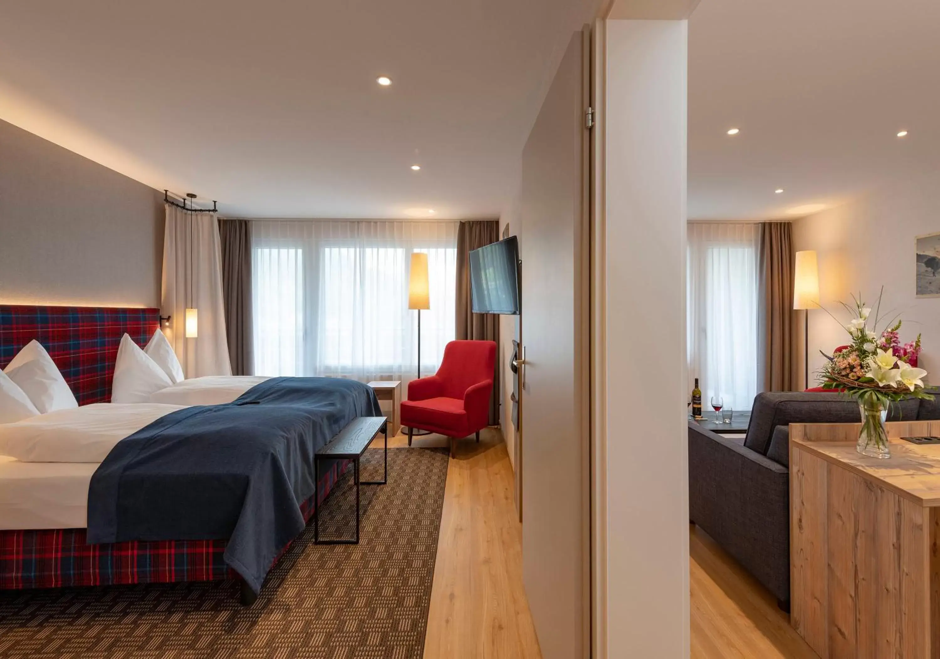 Bed in Sunstar Hotel & SPA Davos