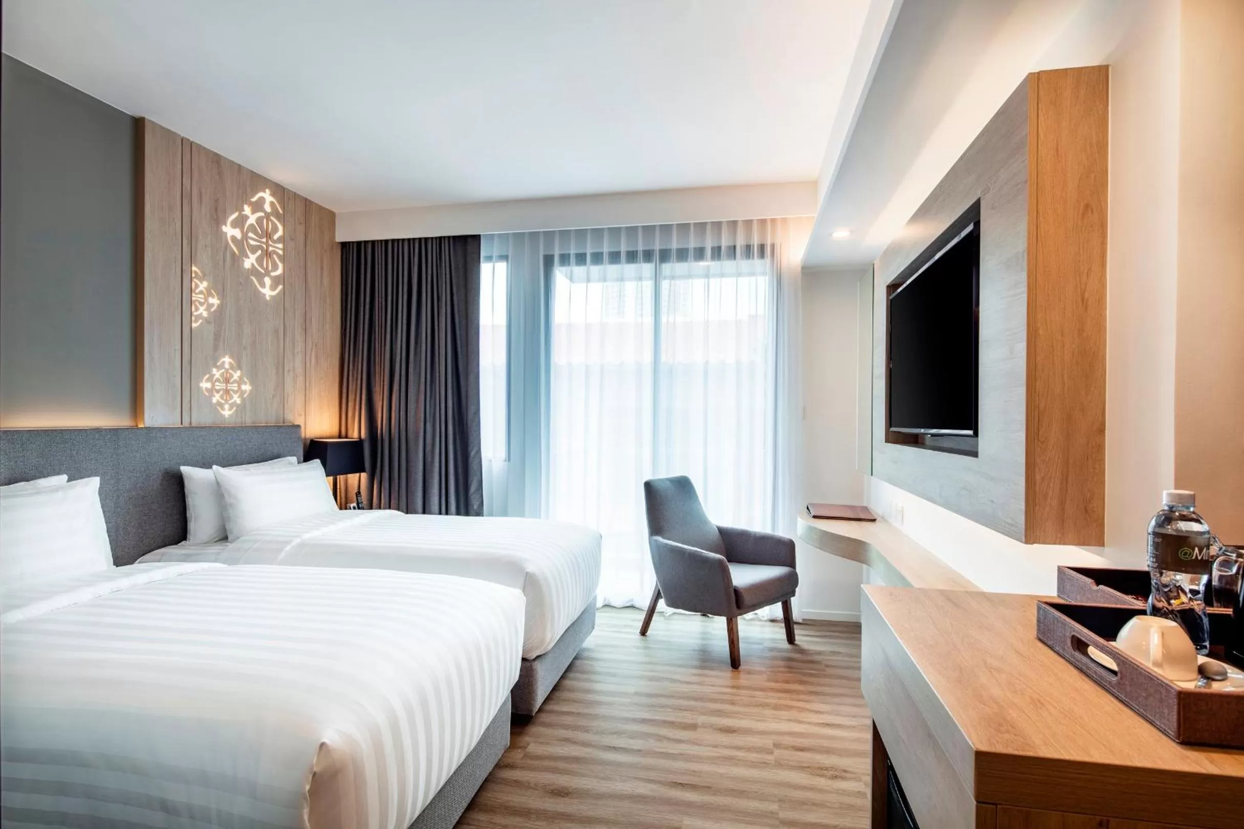 Bed in Hotel Amber Pattaya